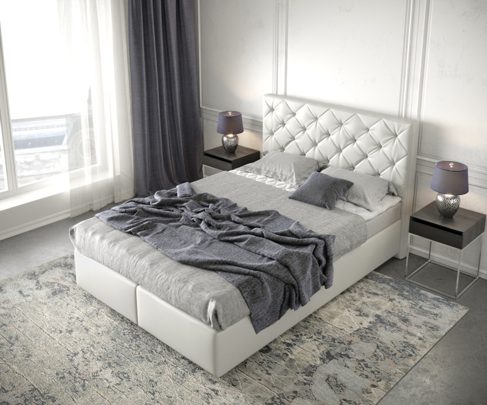 Lit à sommier tapissier Dream-Great 140x200 Cuir synthétique Weiß 3