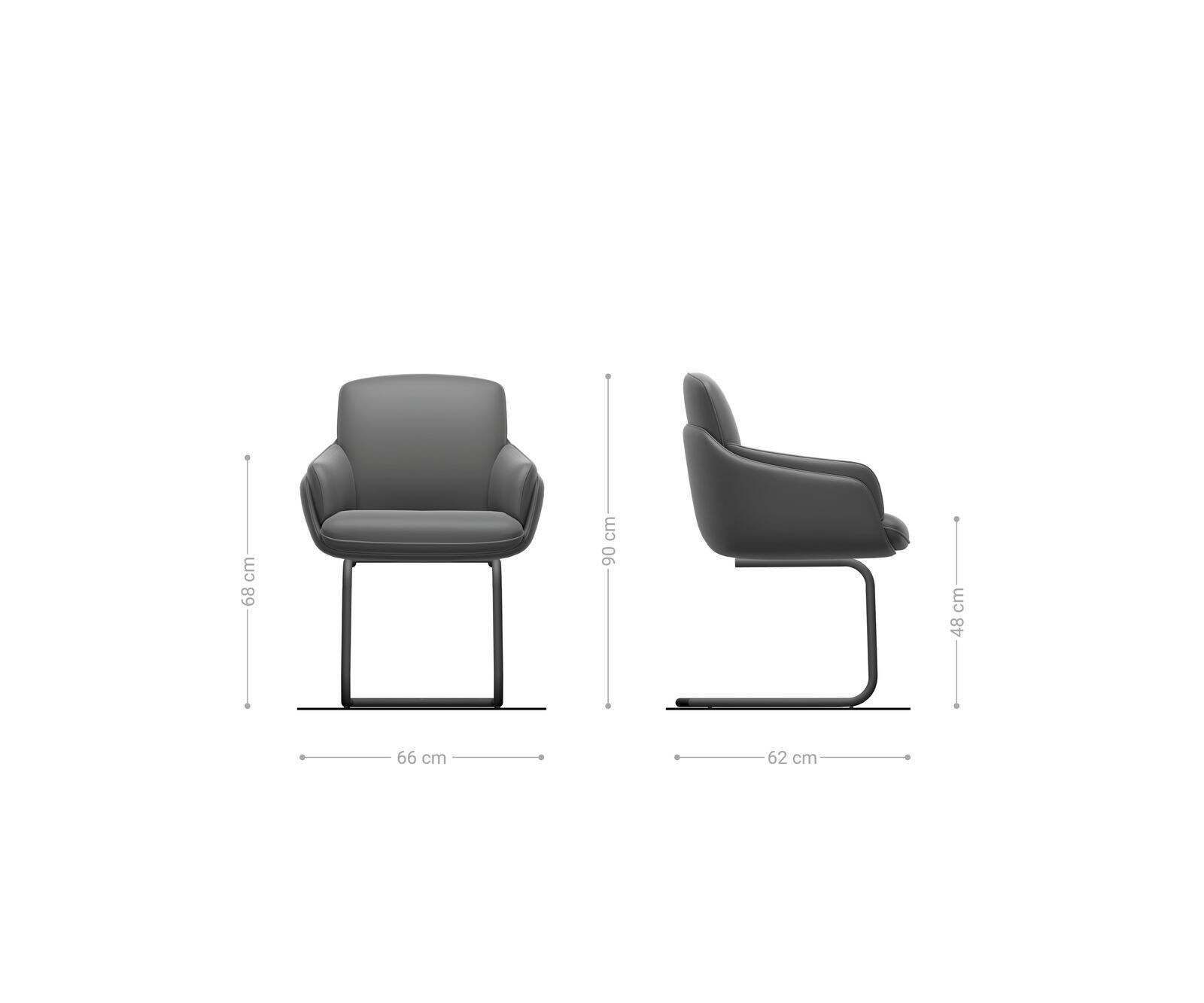 Cantilever Luan-Flex avec accoudoirs tissu mixte noir pied cantilever rond acier inoxydable brossé 5 Cantilever Luan-Flex avec accoudoirs tissu mixte noir pied cantilever rond acier inoxydable brossé 5