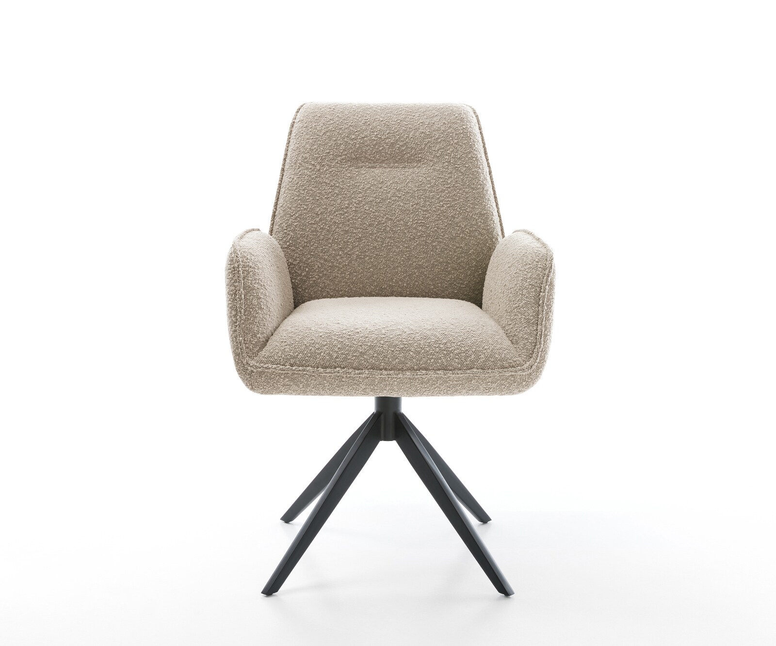 Chaise-pivotante Zoa-Flex bouclé boue pied croisé large noir pivotement sur 360° fonction bascule ressorts ensachés 1