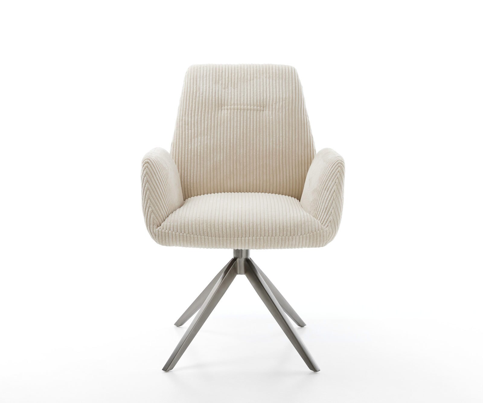 Chaise-pivotante Zoa-Flex côtelé beige pied croisé large grafiete pivotement sur 360° fonction bascule ressorts ensachés 2