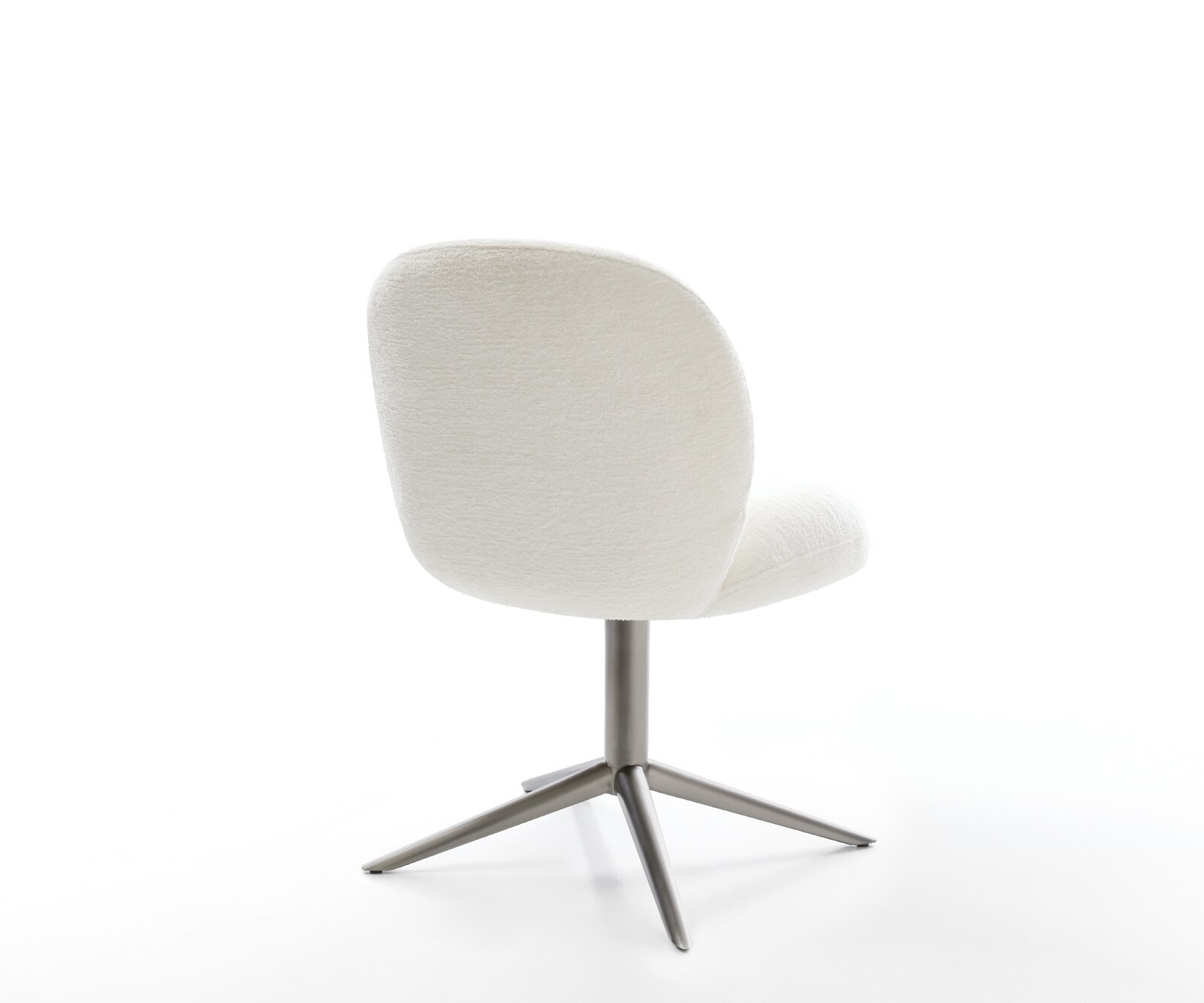 Chaise-pivotante Nube-Flex bouclé doux beige pied de chaise 4 branches grafiete pivotement sur 360° fonction bascule resorts ensachés 5