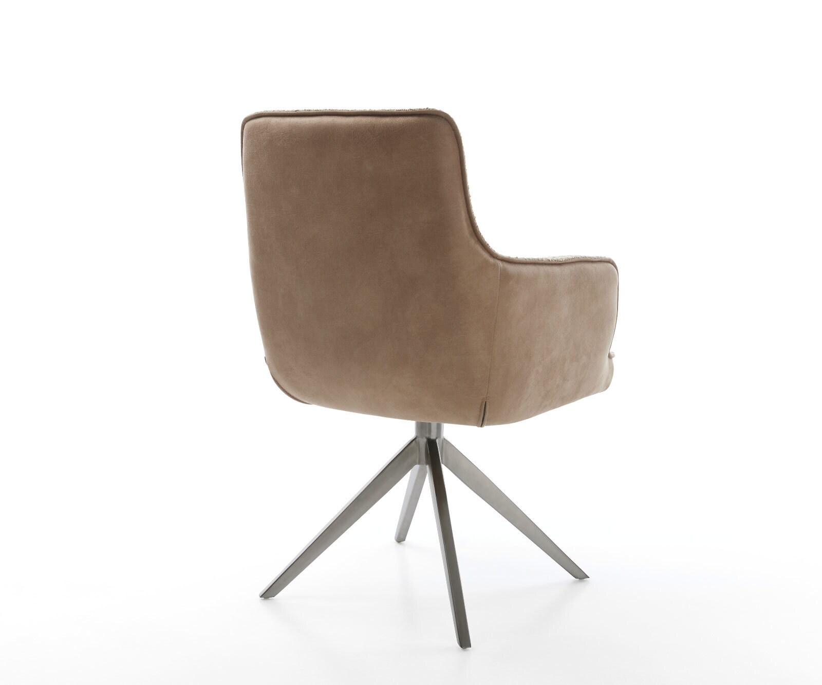 Chaise-pivotante Heira-Flex mit Armlehnen microvelours couleur boue pied croisé large grafiete pivotement sur 360° fonction bascule ressorts ensachés 5