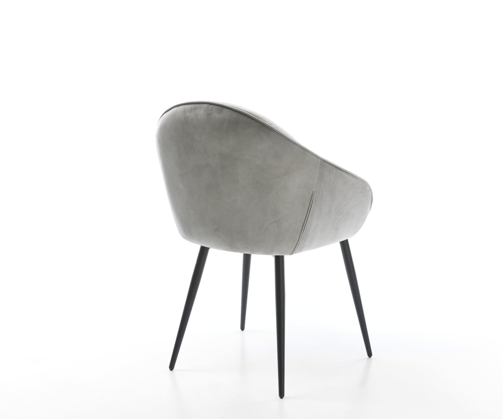 Chaise-de-salle-à-manger Gaio-Flex velours gris 4 pieds coniques noir 4 Chaise-de-salle-à-manger Gaio-Flex velours gris 4 pieds coniques noir 4