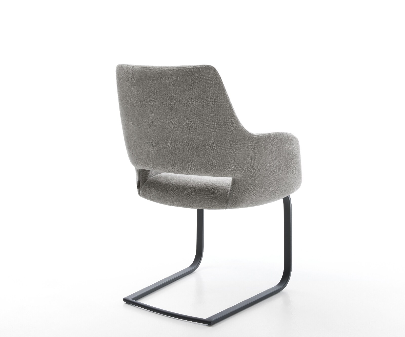 Cantilever Yago-Flex avec accoudoirs tissu structuré doux gris pied cantilever plat noir resorts ensachés 5