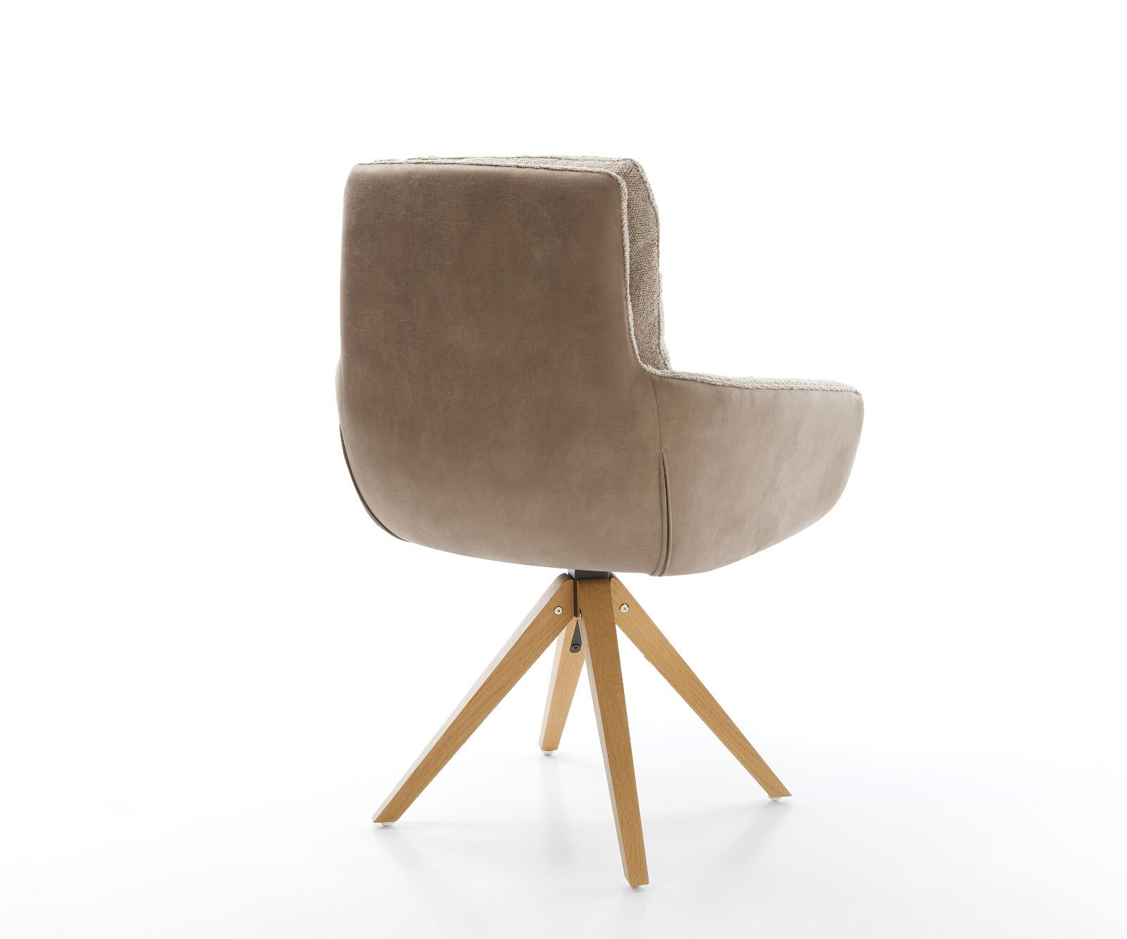 Chaise-pivotante Abelia-Flex avec accoudoirs tissu mixte couleur boue pied en bois angulaire blanc pivotement sur 180° 4 Chaise-pivotante Abelia-Flex avec accoudoirs tissu mixte couleur boue pied en bois angulaire blanc pivotement sur 180° 4