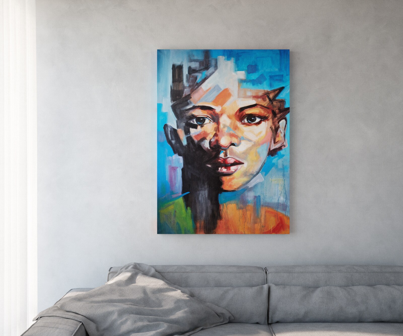 Peinture Haley multicolore 120x150 cm acrylique sur toile