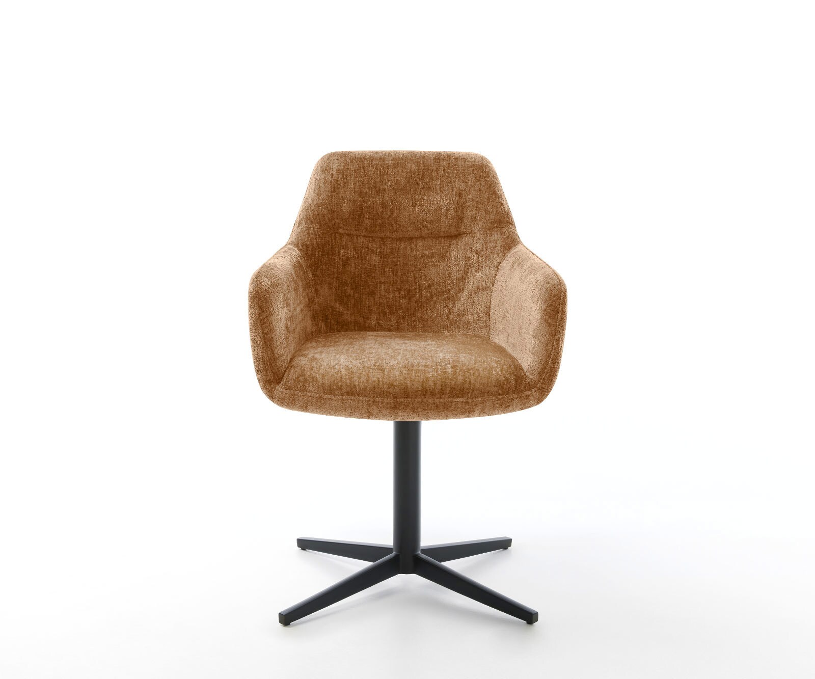 Chaise-pivotante Pejo-Flex chenille rouille pied de chaise 4 branches noir pivotement sur 360° ressorts ensachés 1