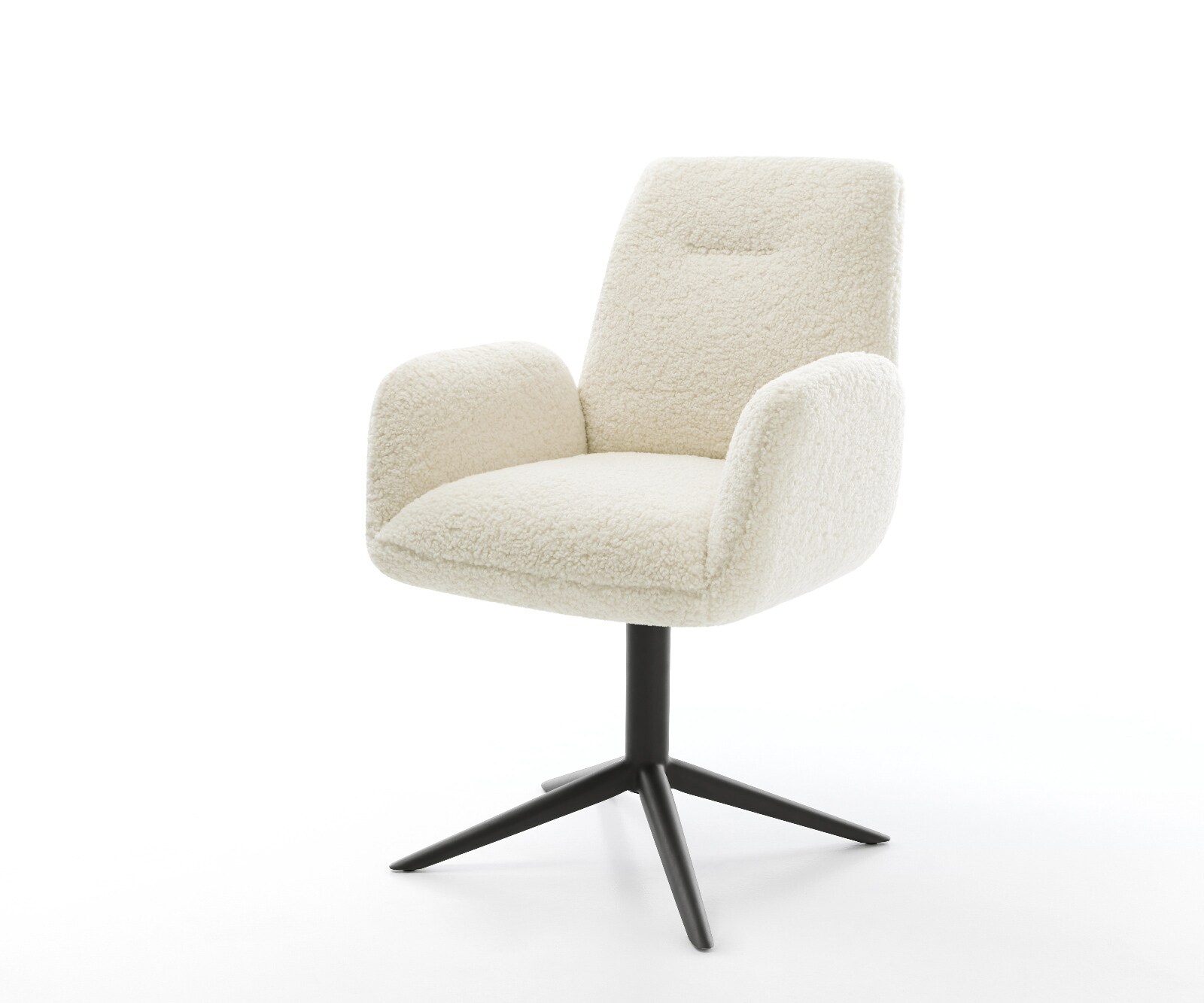 Chaise-pivotante Zoa-Flex tissu teddy beige pied de chaise 4 branches noir pivotement sur 360° fonction bascule resorts ensachés 1