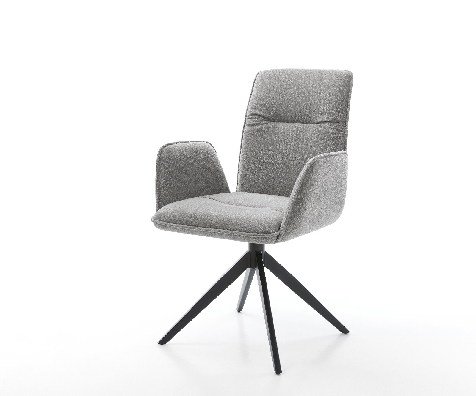 Chaise-pivotante Vinja-Flex tissu structuré doux gris pied croisé large noir pivotement sur 360° fonction bascule 1
