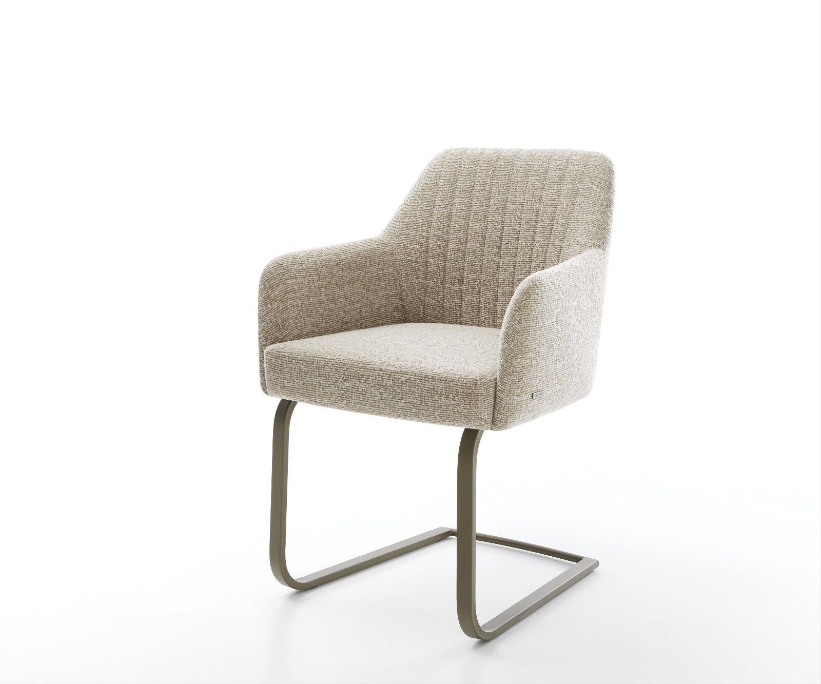 Cantilever Greg-Flex tissu tissé doux beige pied cantilever plat aspect titane resorts ensachés 1