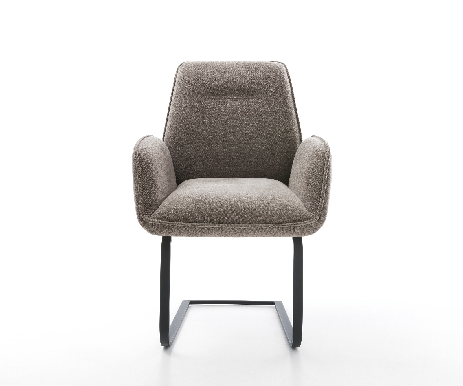 Cantilever Zoa-Flex tissu structuré doux taupe pied cantilever plat noir ressorts ensachés 2