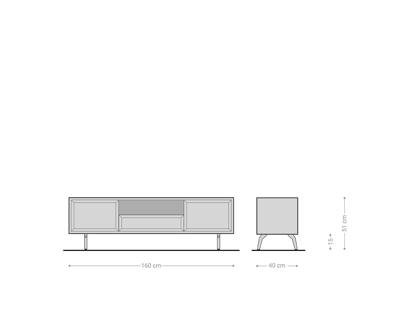 Meuble-TV Shari 160 cm acacia naturel 2 portes 1 tiroir 1 compartiment pied équerre métal noir 5 Meuble-TV Shari 160 cm acacia naturel 2 portes 1 tiroir 1 compartiment pied équerre métal noir 5