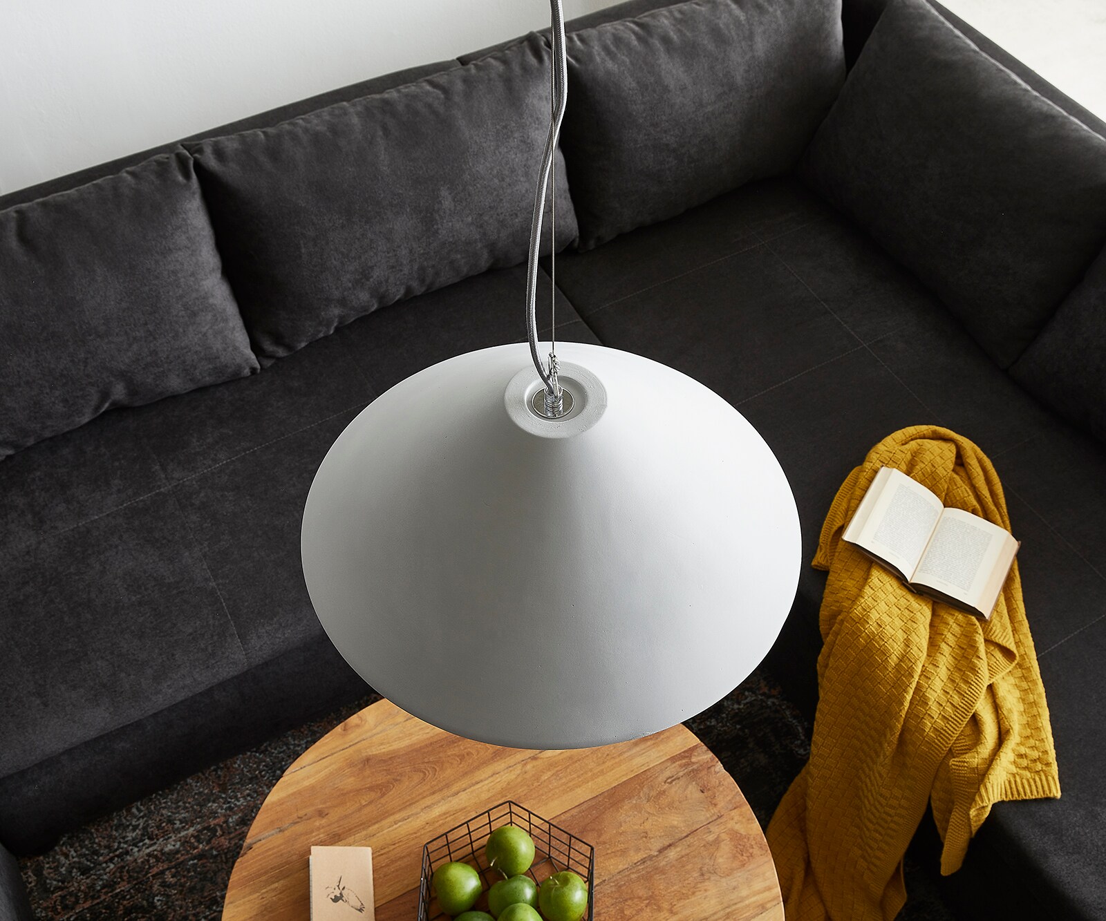 Lampe-à-suspension Fatua 40 cm béton 60 W lampe à suspension Pendentif lumineux 4