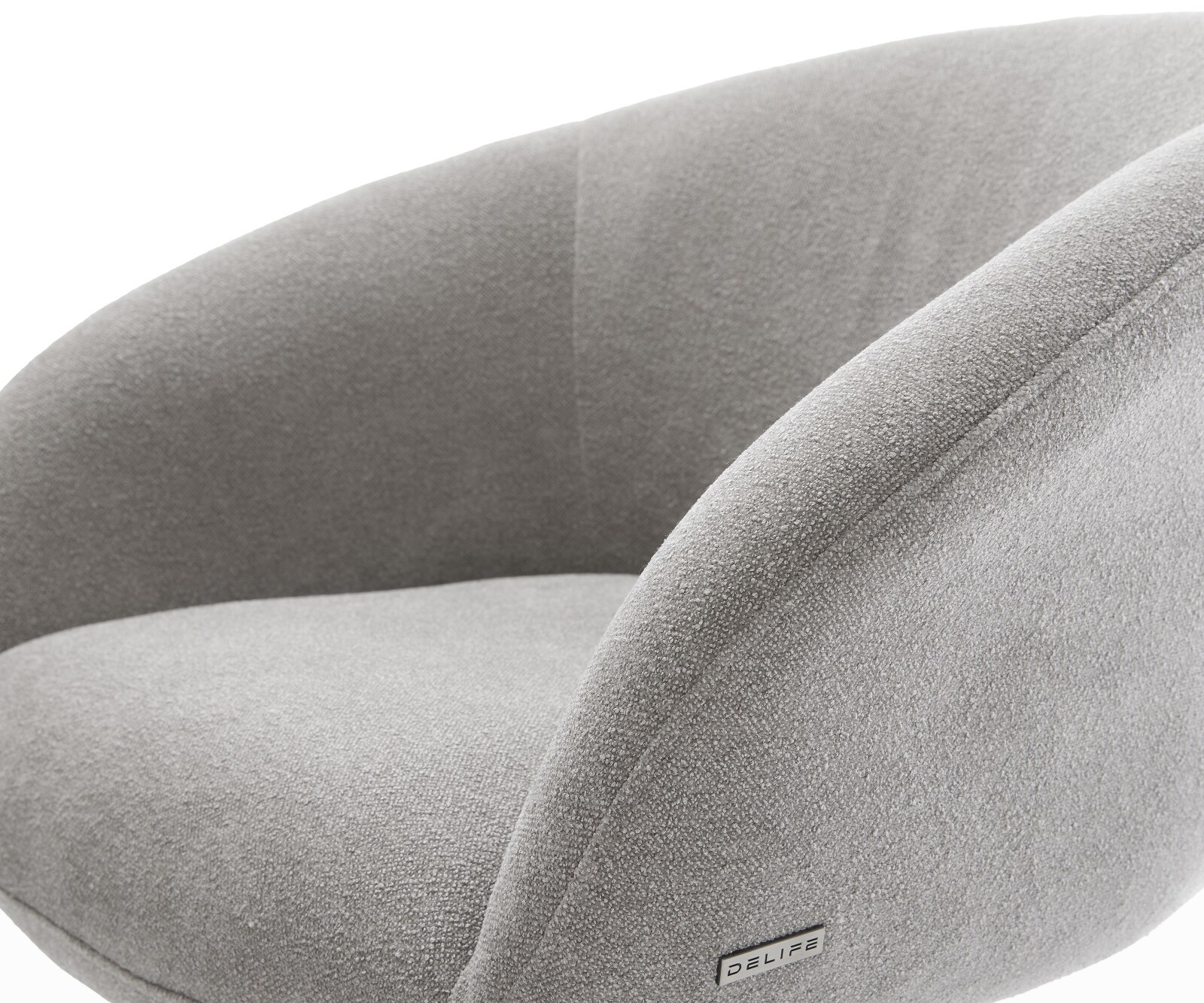 Chaise-de-salle-à-manger Vinka-Flex avec accoudoirs tissu structuré doux gris pied trapèze noir resorts ensachés 4