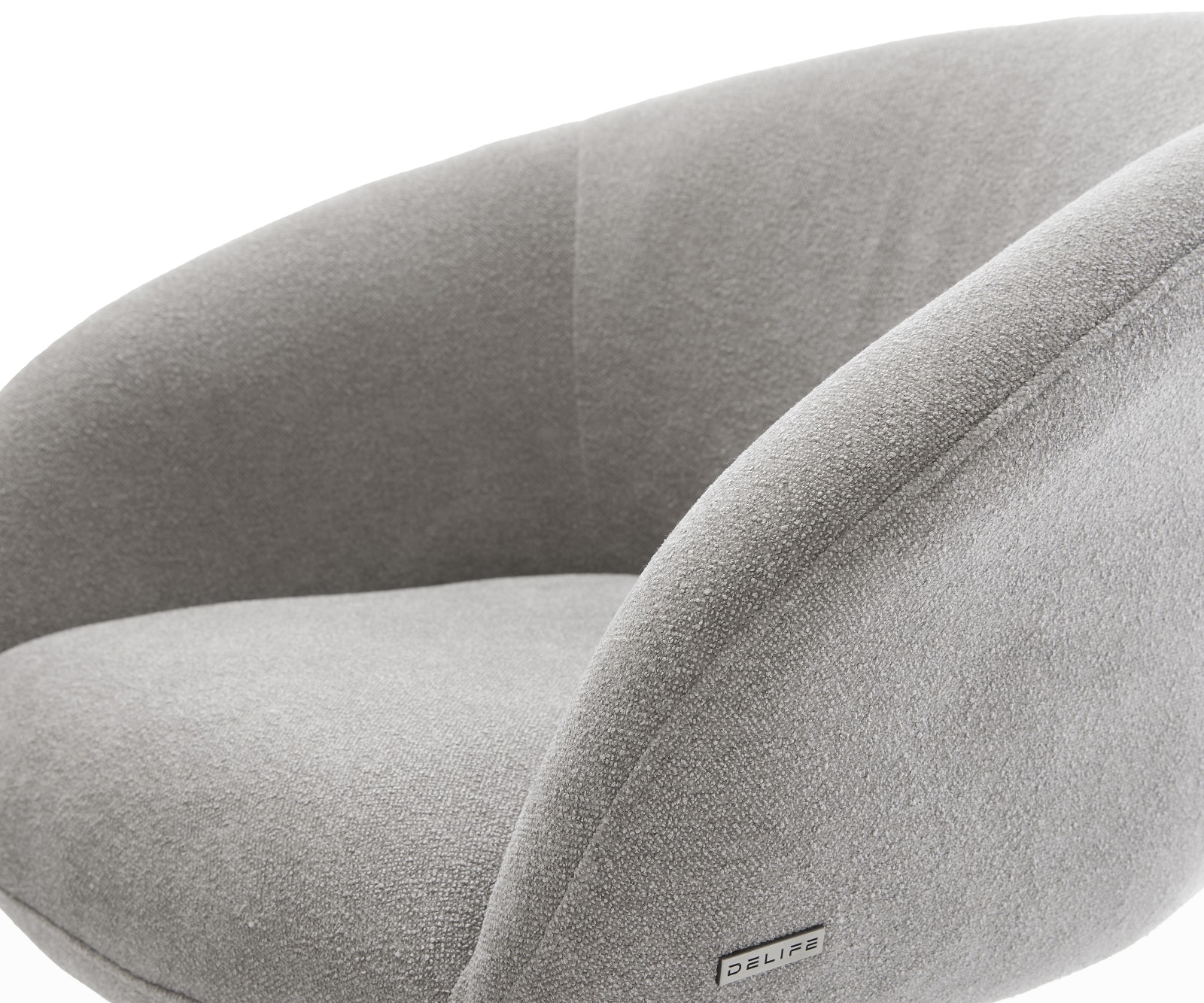Chaise-de-salle-à-manger Vinka-Flex avec accoudoirs tissu structuré doux gris pied trapèze noir resorts ensachés 4