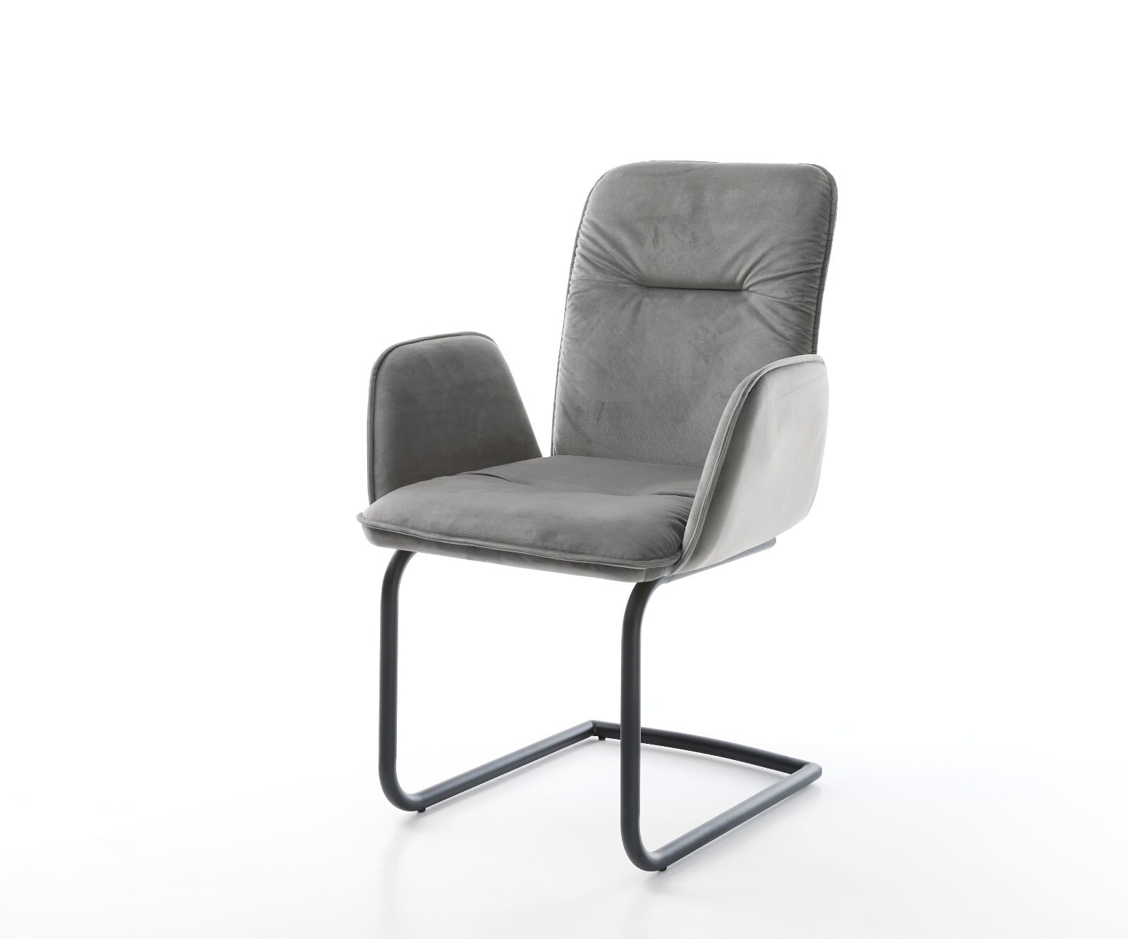 Cantilever Vinja-Flex velours gris pied cantilever rond noir