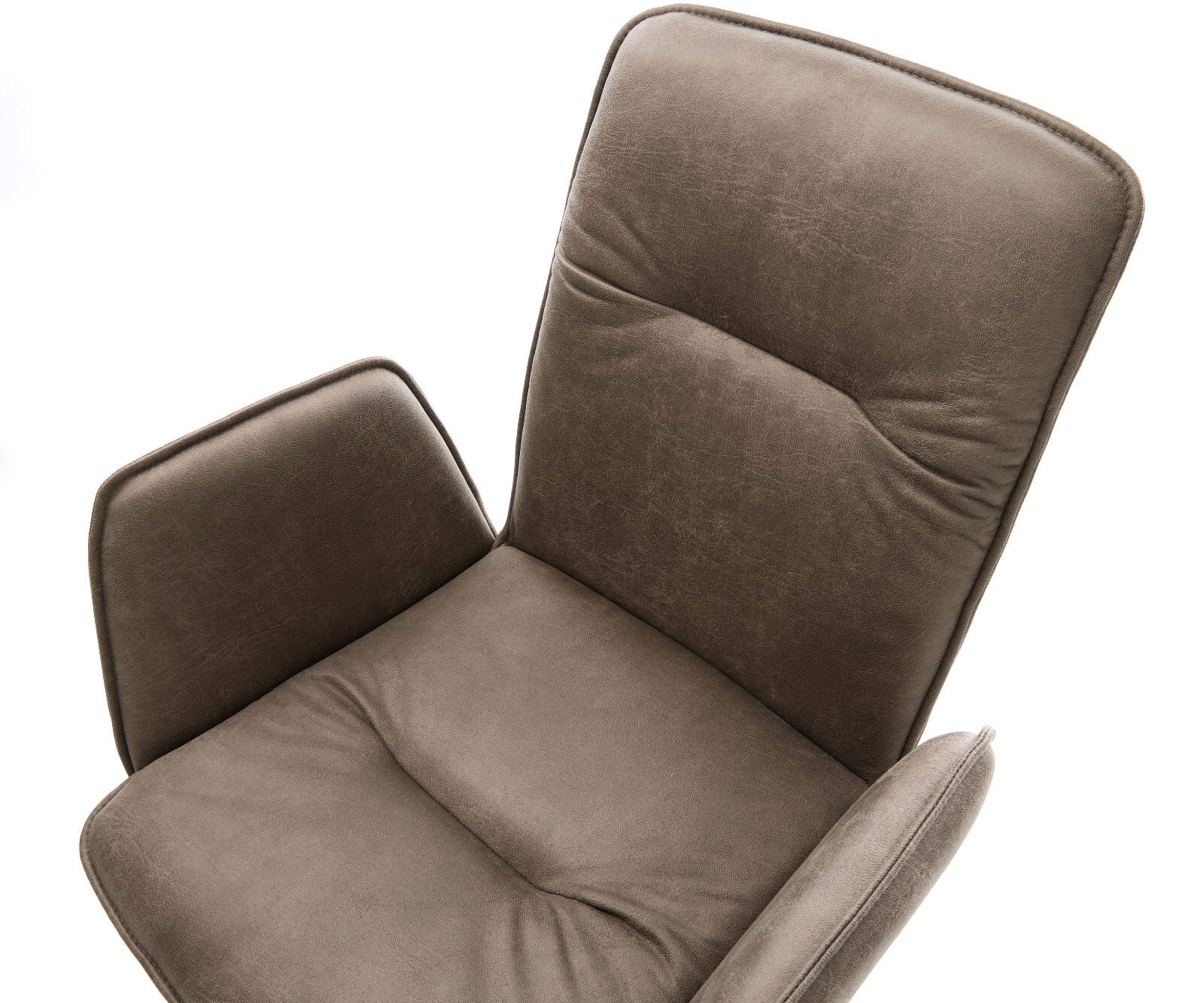 Chaise-pivotante Vinja-Flex taupe vintage cadre croisé conique noir pivote sur 180° 3