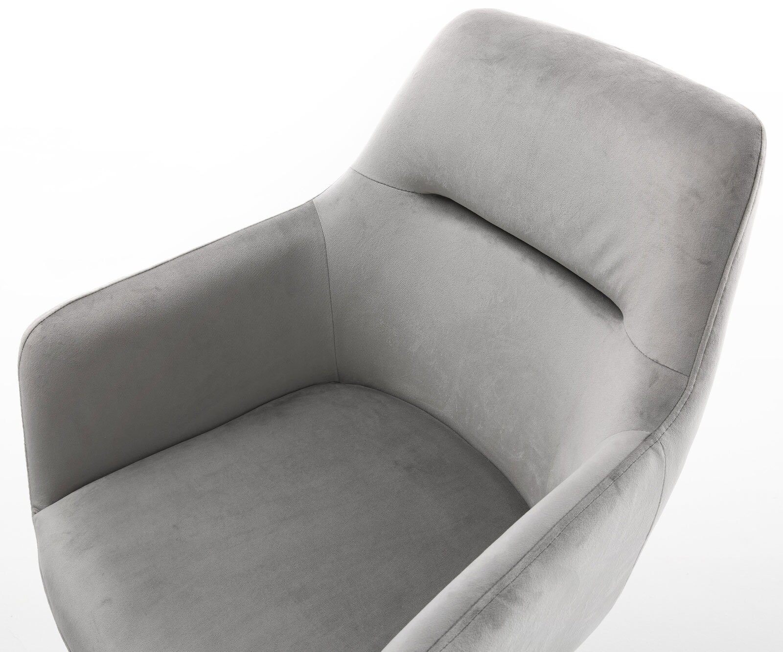 Chaise-de-salle-à-manger Pejo-Flex velours gris pied en bois angulaire naturel ressorts ensachés 3