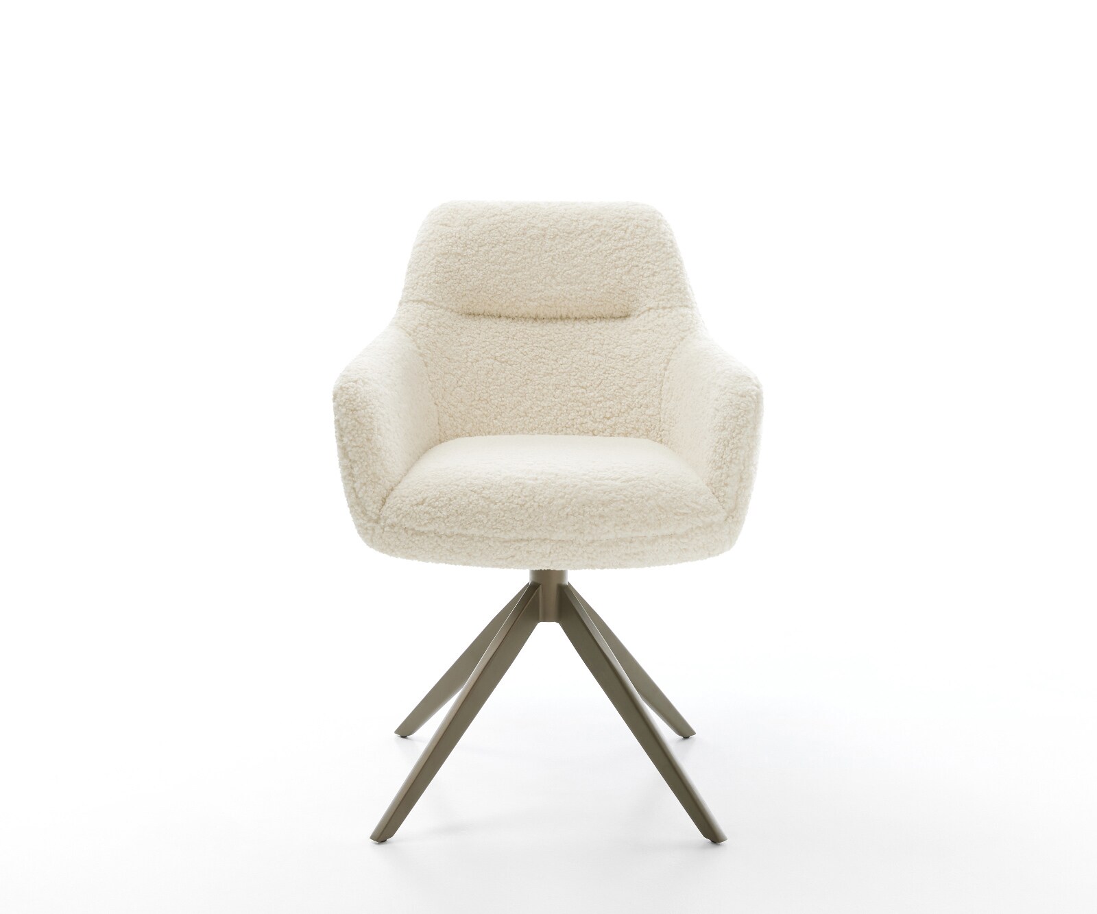Chaise-pivotante Pejo-Flex tissu teddy beige pied croisé large aspect titane pivotement sur 360° fonction bascule resorts ensachés 2