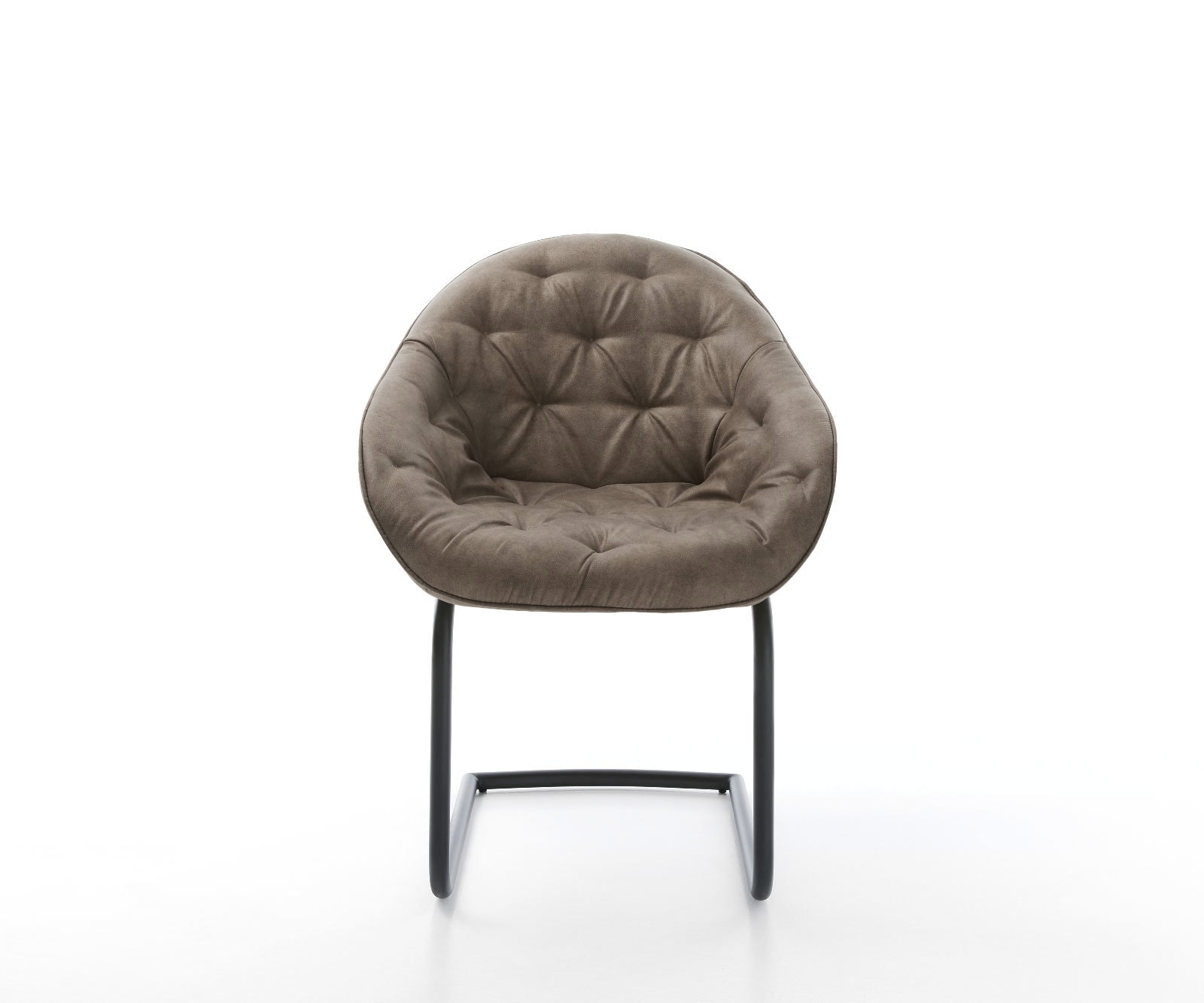 Cantilever Gaio-Flex microvelours taupe vintage pied cantilever rond noir 1 Cantilever Gaio-Flex microvelours taupe vintage pied cantilever rond noir 1
