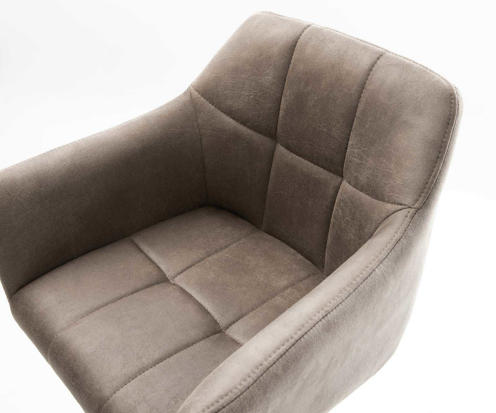 Chaise-de-bar Yulo-Flex vintage taupe cadre patin acier inoxydable 3