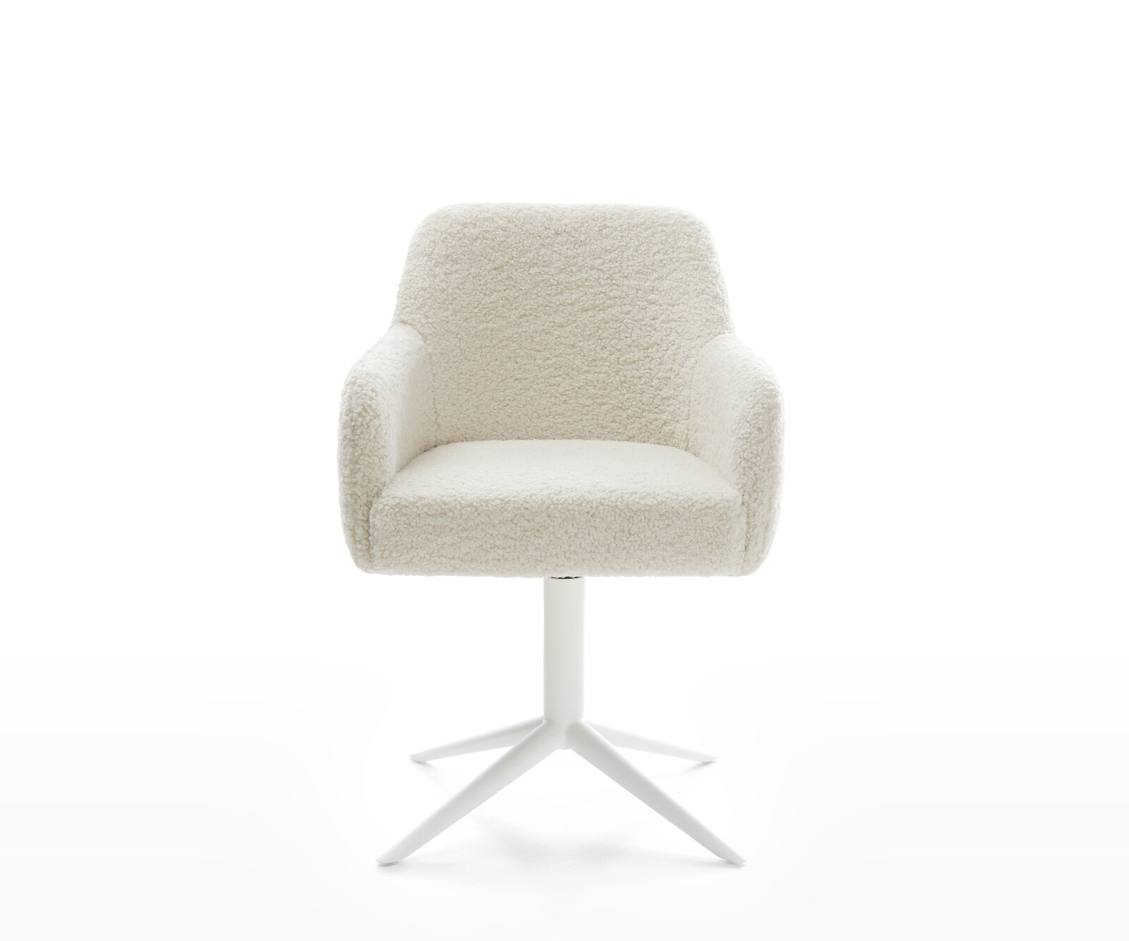 Chaise-pivotante Greg-Flex tissu teddy beige pied de chaise 4 branches blanc pivotement sur 360° fonction bascule resorts ensachés 2