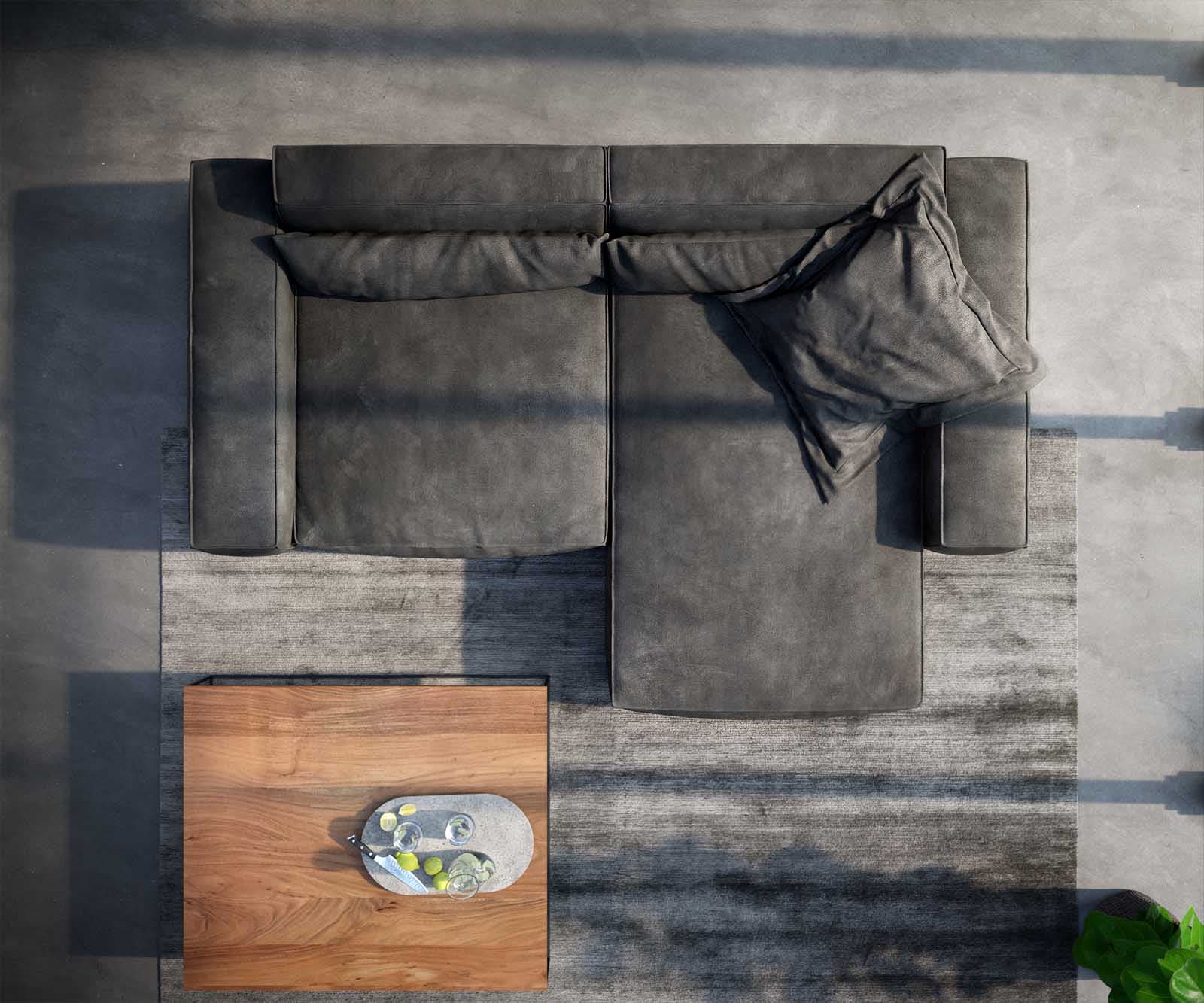 Canapé d'angle Sirpio XL 270x170 cm Cuir synthétique Vintage Anthracite Recamiere variable 6 Canapé d'angle Sirpio XL 270x170 cm Cuir synthétique Vintage Anthracite Recamiere variable 6
