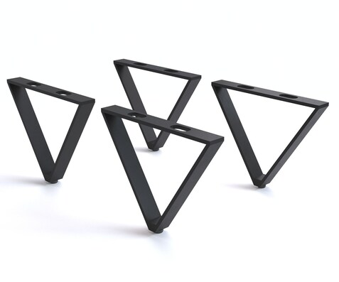 Pied-en-V métal noir 15 cm pour tous types de meubles (lot de 4)