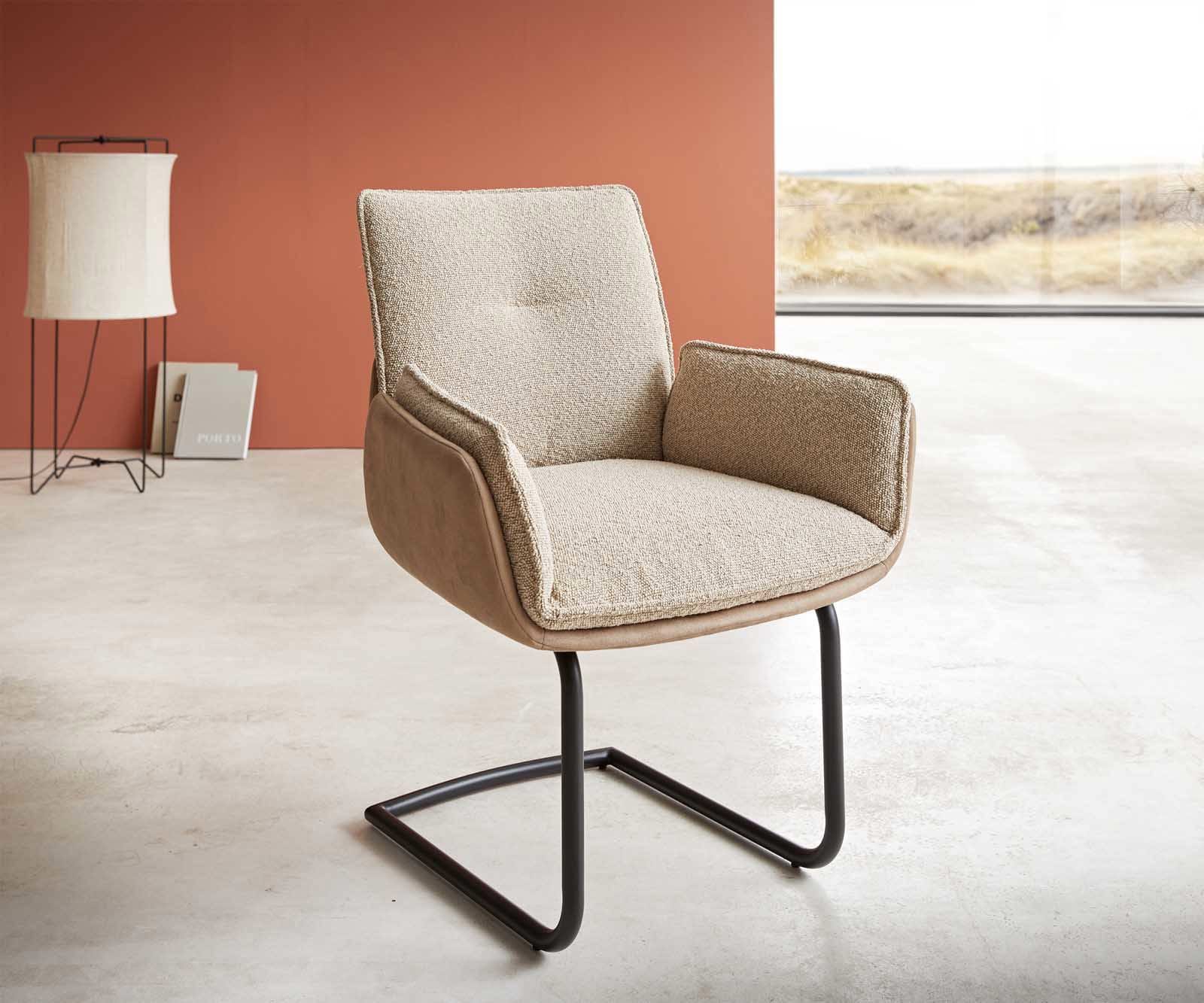 Cantilever Nela-Flex tissu mixte couleur boue pied cantilever rond noir Cantilever Nela-Flex tissu mixte couleur boue pied cantilever rond noir