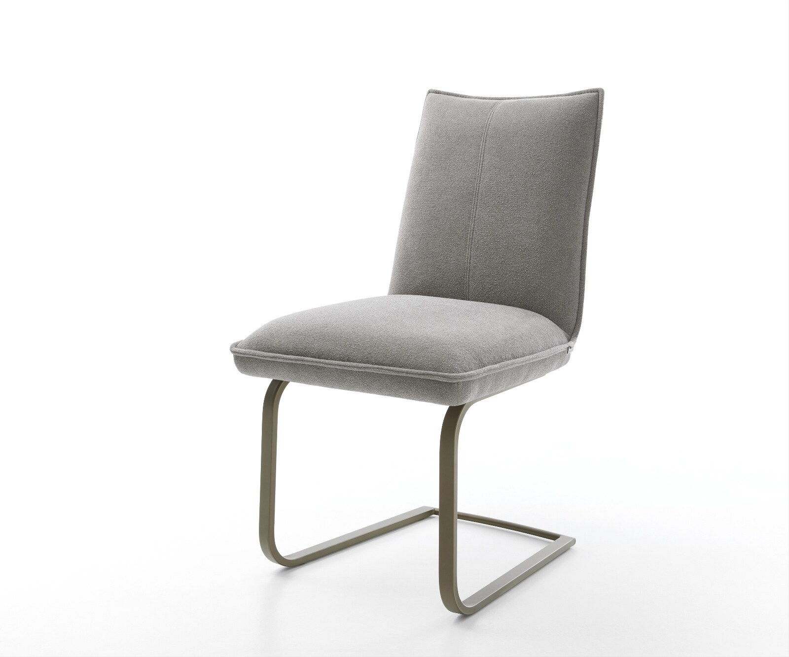 Cantilever Lelio-Flex tissu structuré doux gris pied cantilever plat aspect titane resorts ensachés 1