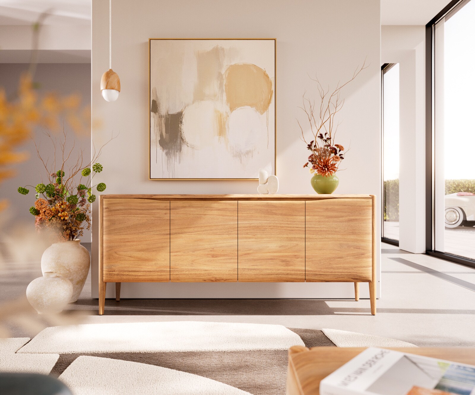 Buffet Simcha 175 cm acacia naturel 4 portes 1