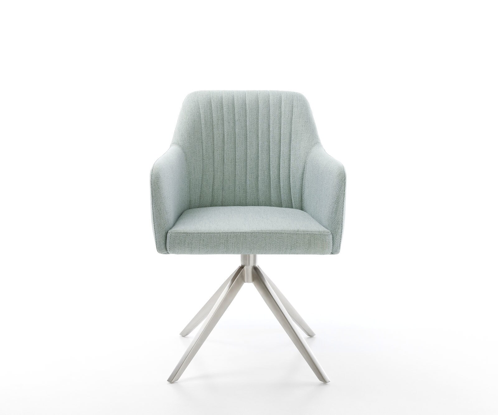Chaise-pivotante Greg-Flex rayures vert menthe pied croisé large acier inoxydable brossé pivotement sur 360° fonction bascule 1