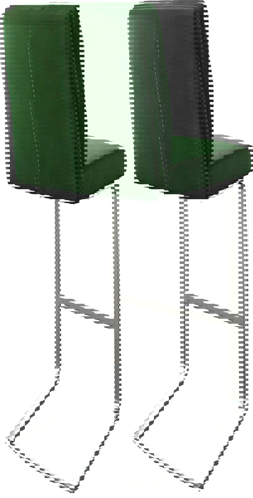 Chaise-de-bar Pela-Flex velours vert chaise cantilever acier plat inoxydable 4
