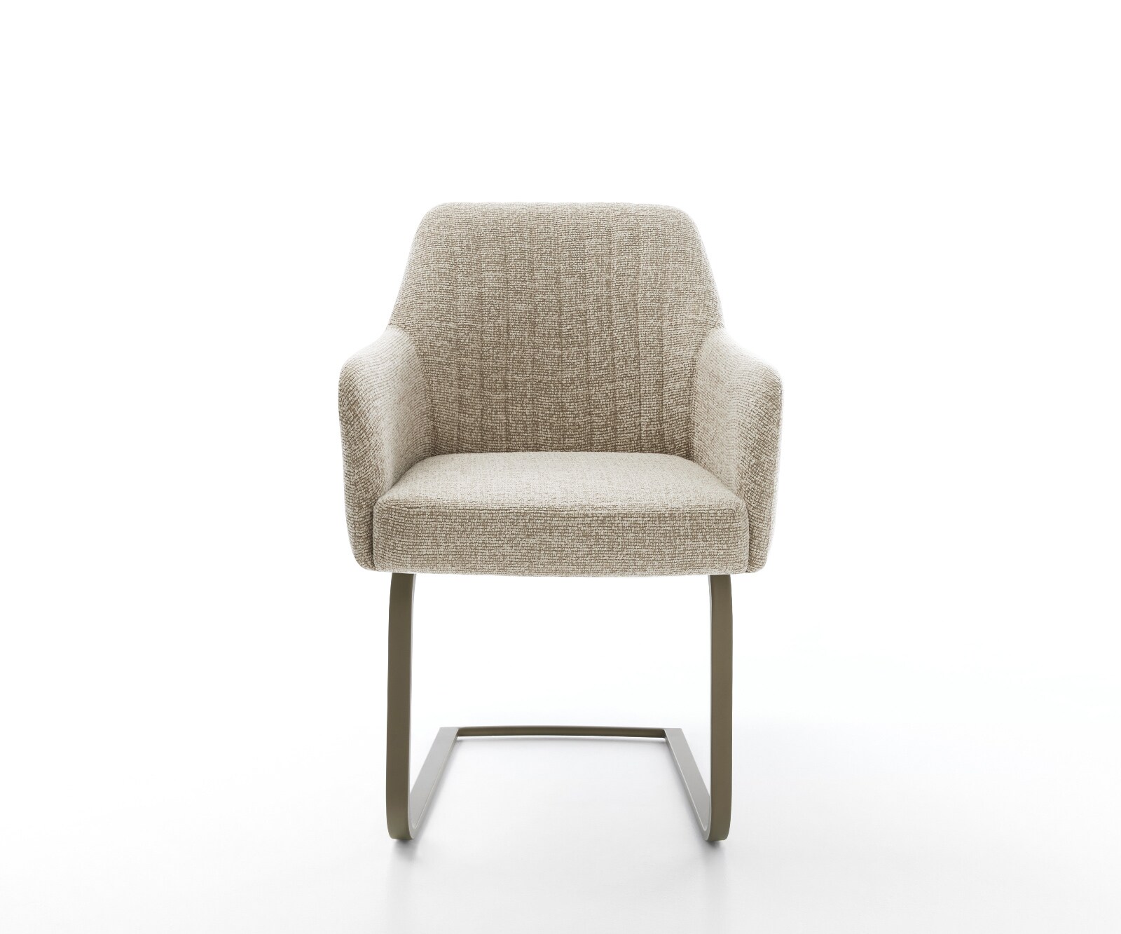 Cantilever Greg-Flex tissu tissé doux beige pied cantilever plat aspect titane resorts ensachés 2