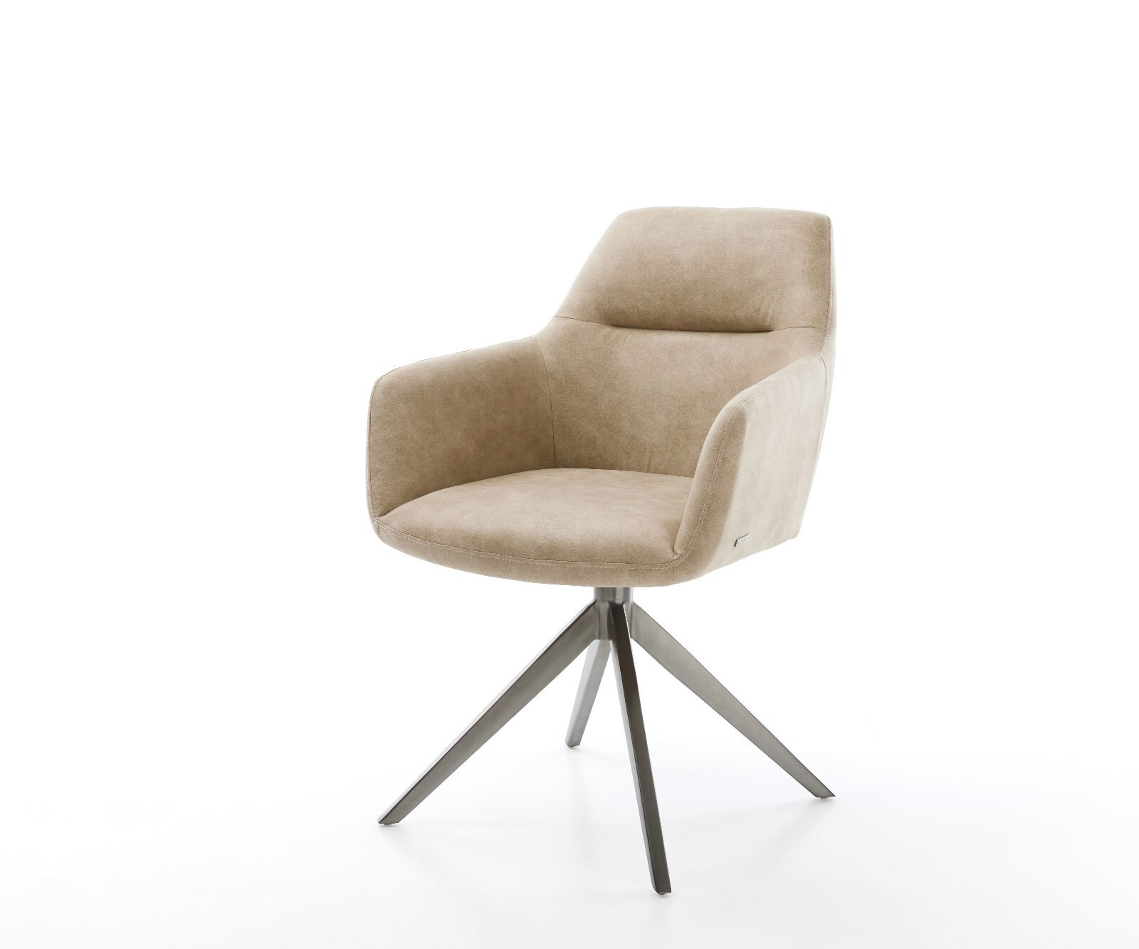 Chaise-pivotante Pejo-Flex microvelours beige vintage pied croisé large grafiete pivotement sur 360° fonction bascule ressorts ensachés 1