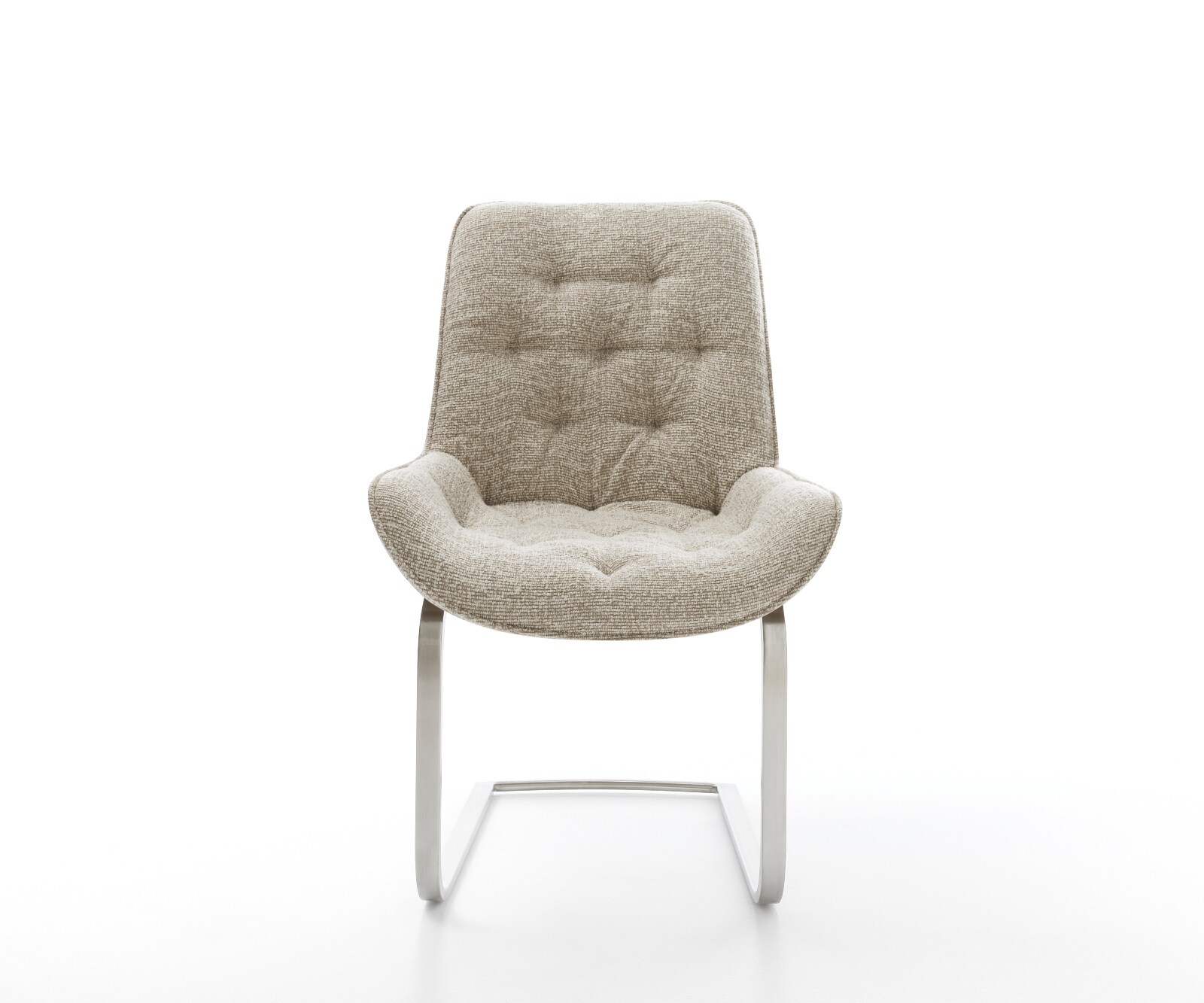 Cantilever Taimi-Flex tissu tissé doux beige pied cantilever plat acier inoxydable 2