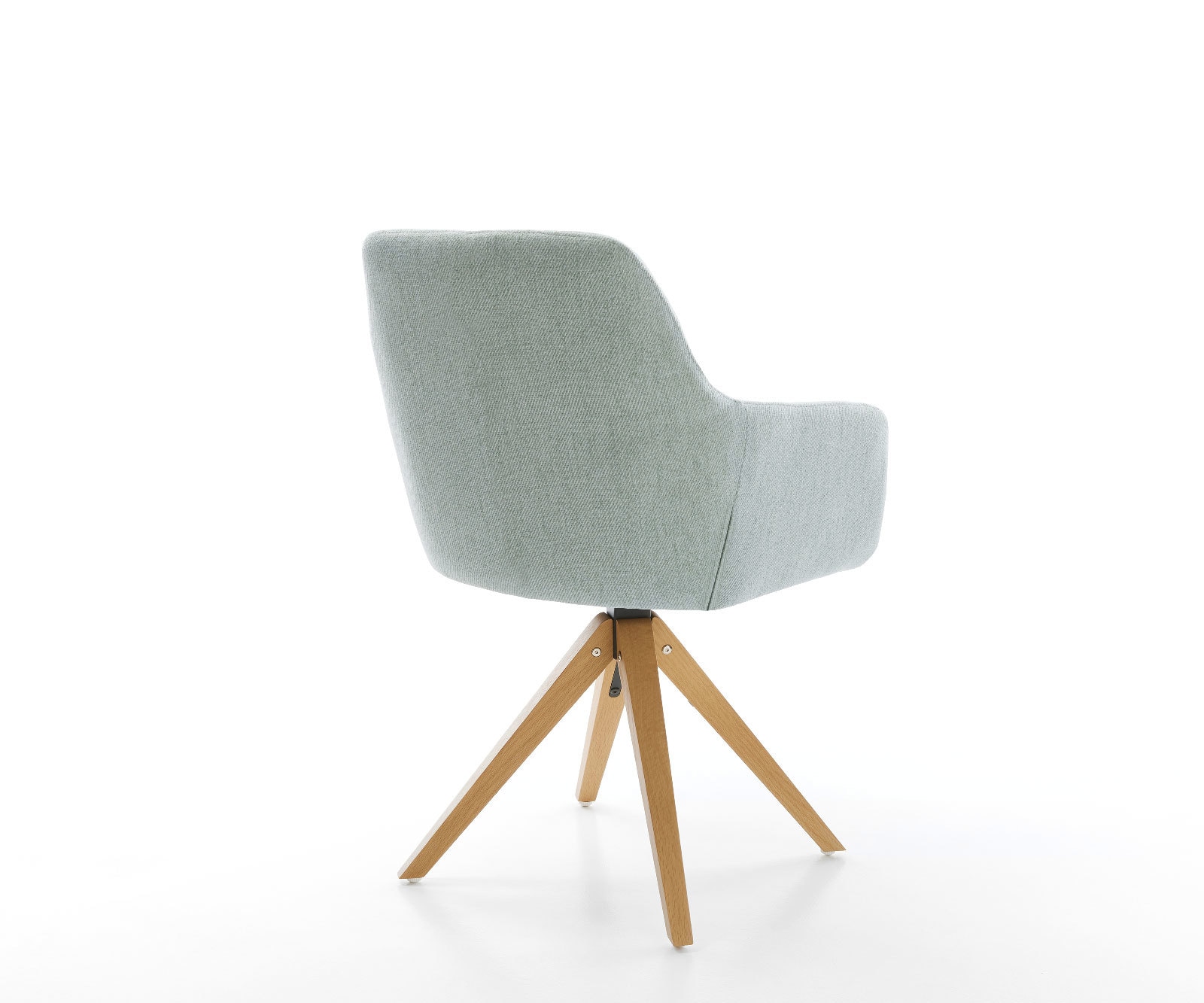 Chaise-de-salle-à-manger Pejo-Flex rayures Vert menthe pied en bois angulaire naturel ressorts ensachés 4 Chaise-de-salle-à-manger Pejo-Flex rayures Vert menthe pied en bois angulaire naturel ressorts ensachés 4