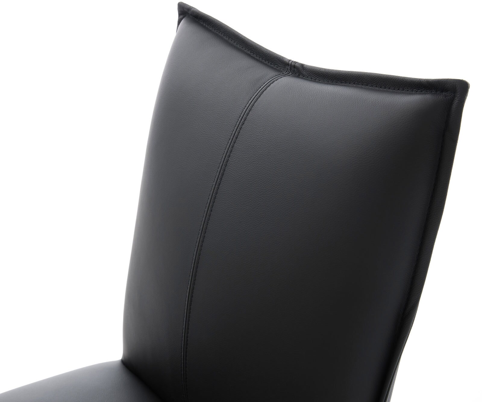 Chaise-pivotante Lelio-Flex cuir de vache noir pied croisé large noir pivotement sur 360° fonction bascule ressorts ensachés 4