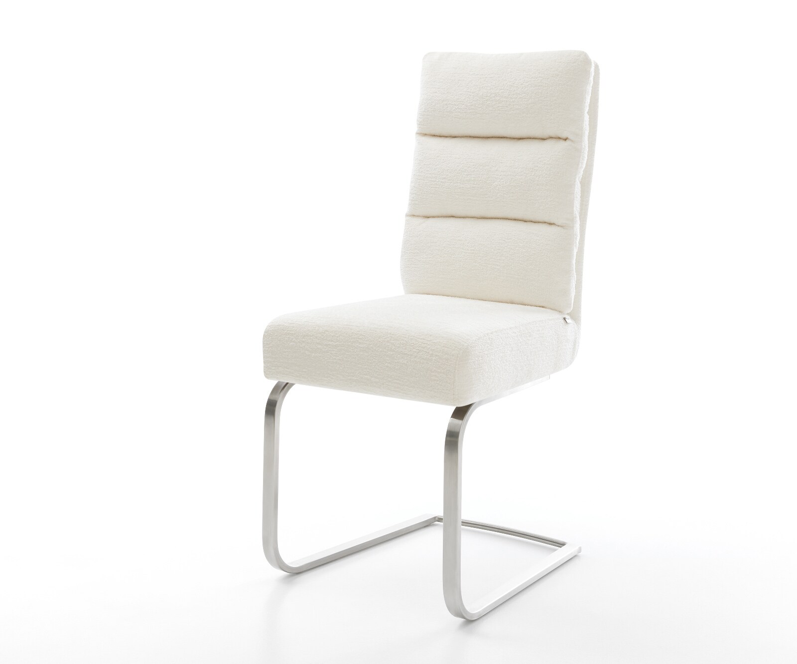 Cantilever Pela-Flex bouclé doux beige pied cantilever plat acier inoxydable resorts ensachés 1