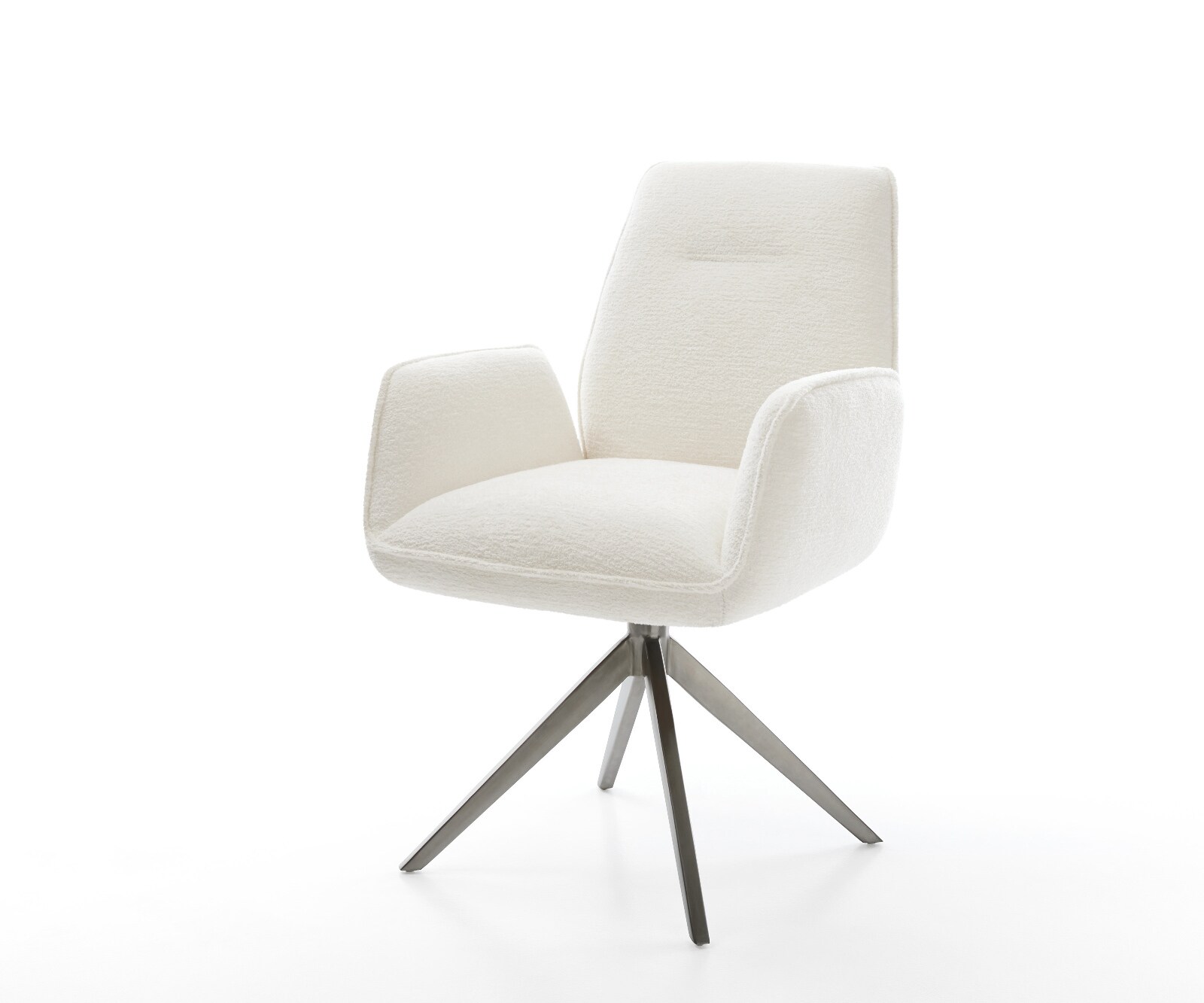 Chaise-pivotante Zoa-Flex bouclé doux beige pied croisé large grafiete pivotement sur 360° fonction bascule ressorts ensachés 1