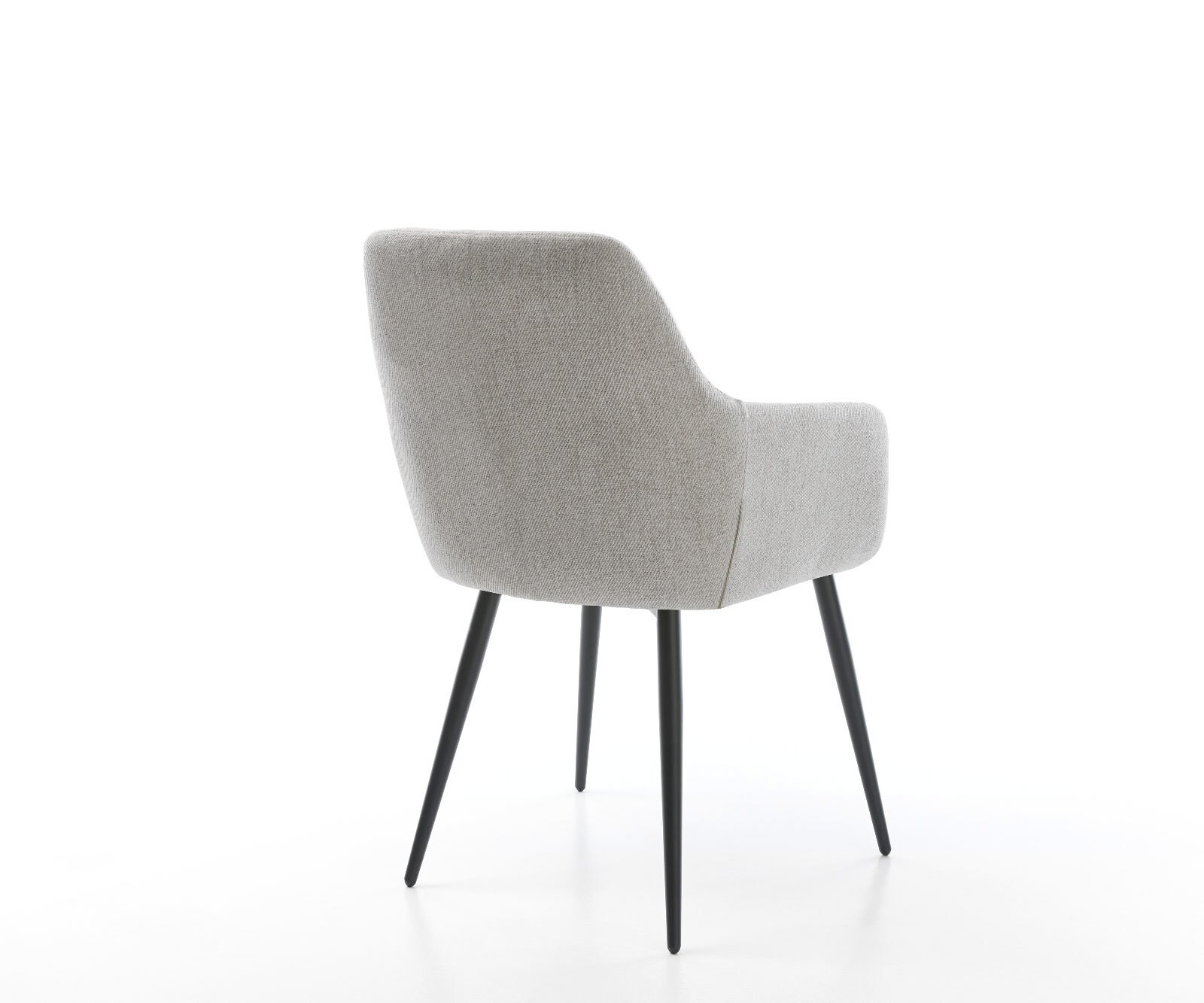 Chaise-de-salle-à-manger Pejo-Flex rayures gris clair 4 pieds coniques noir ressorts ensachés 4 Chaise-de-salle-à-manger Pejo-Flex rayures gris clair 4 pieds coniques noir ressorts ensachés 4