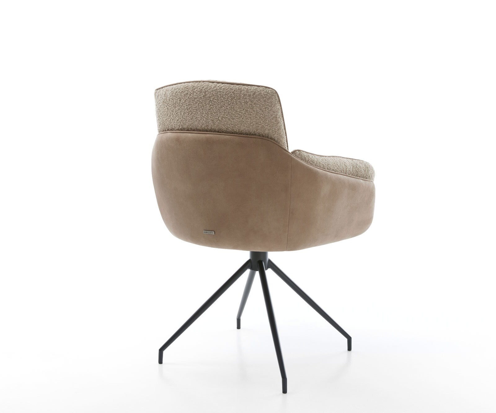 Chaise-pivotante Luan-Flex avec accoudoirs tissu mixte couleur boue pied croisé conique noir pivotement sur 180° 3 Chaise-pivotante Luan-Flex avec accoudoirs tissu mixte couleur boue pied croisé conique noir pivotement sur 180° 3