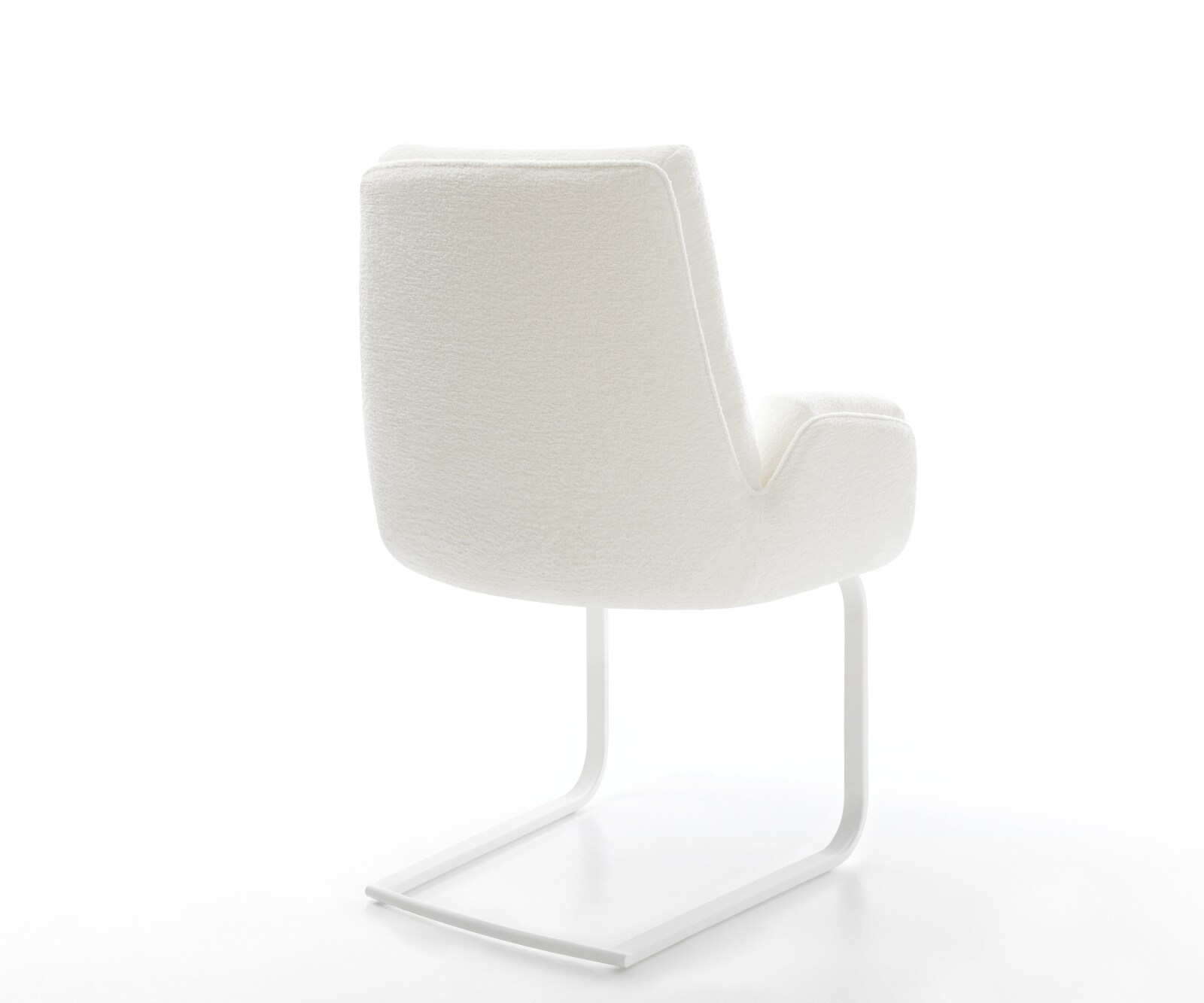 Cantilever Clea-Flex bouclé doux beige pied cantilever plat blanc 5