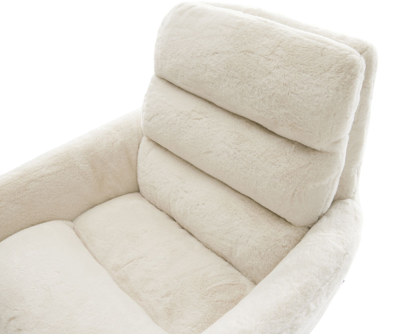 Chaise-de-salle-à-manger Abelia-Flex avec accoudoirs peluche crème-blanc pied trapèze noir 4
