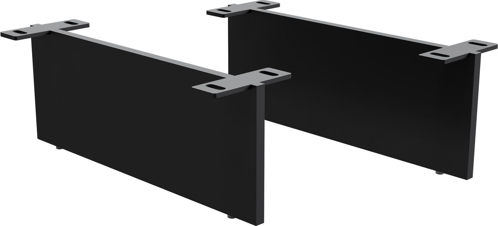 Pieds-à-effet-flottant, 15 cm, métal noir, pour meubles à caissons d'une profondeur de 45 cm (lot de 2)