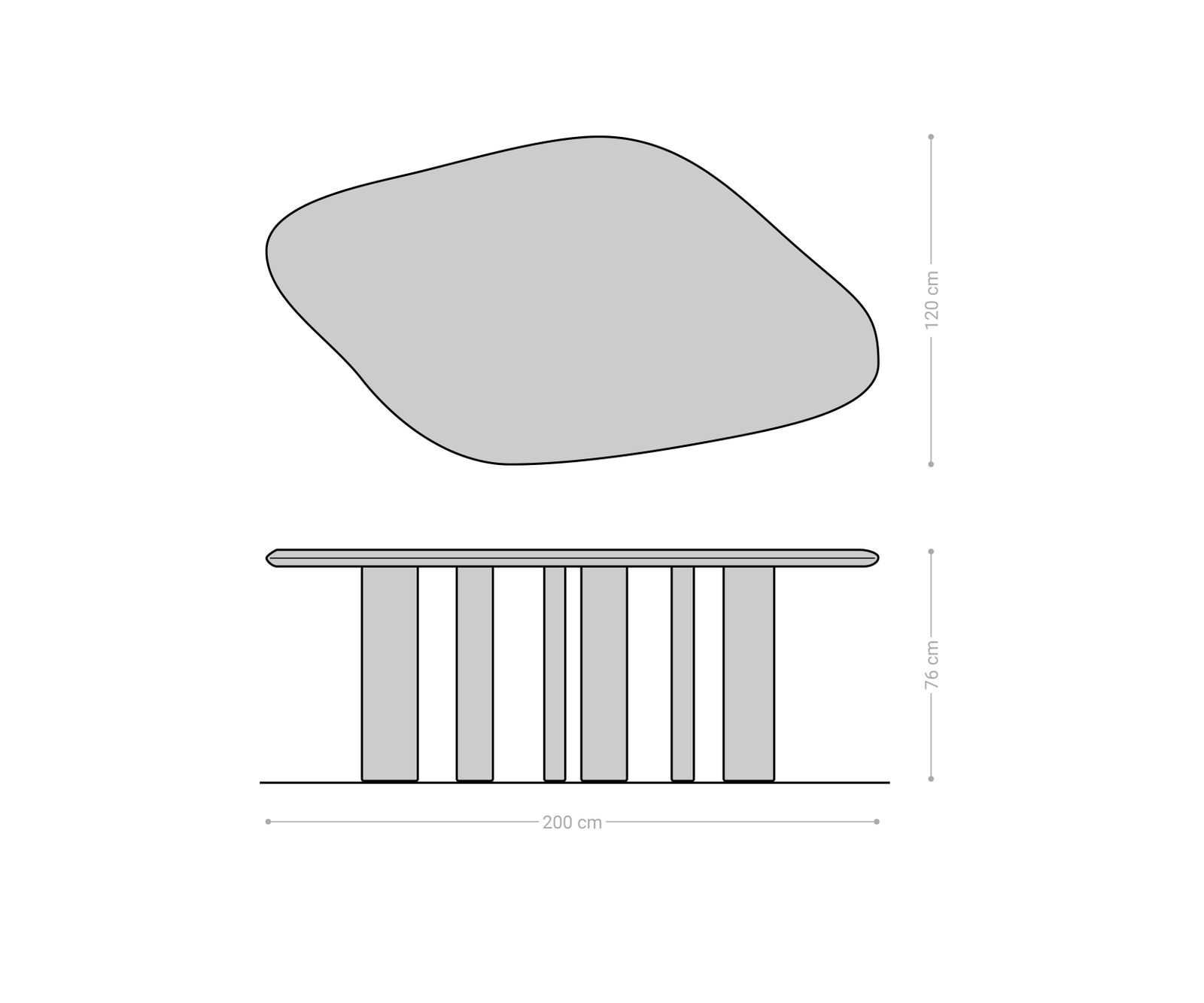 Table-à-manger Widoa 200x120 cm Manguier White Wash 8