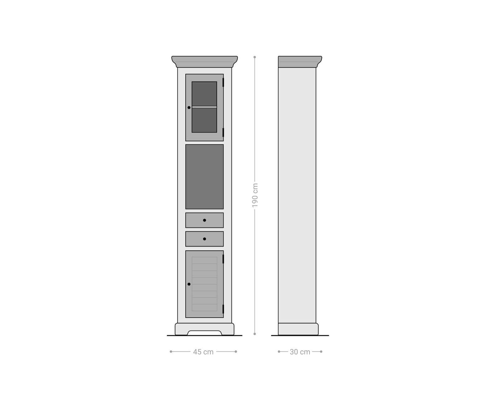 Armoire-haute Casa 45x190 cm Manguier Blanc Naturel 6 Armoire-haute Casa 45x190 cm Manguier Blanc Naturel 6