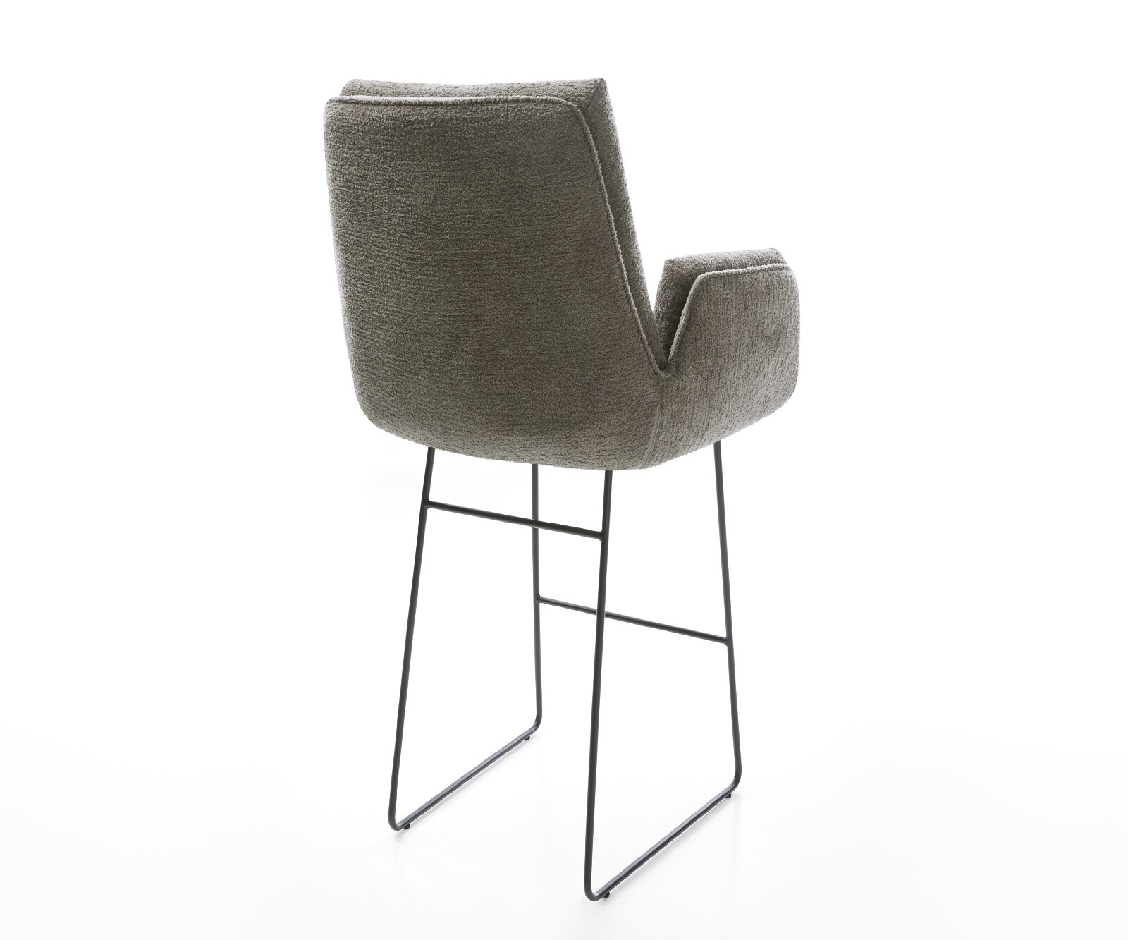 Chaise-de-bar Clea-Flex Bouclé doux Boue Pied trapèze noir Noir 5