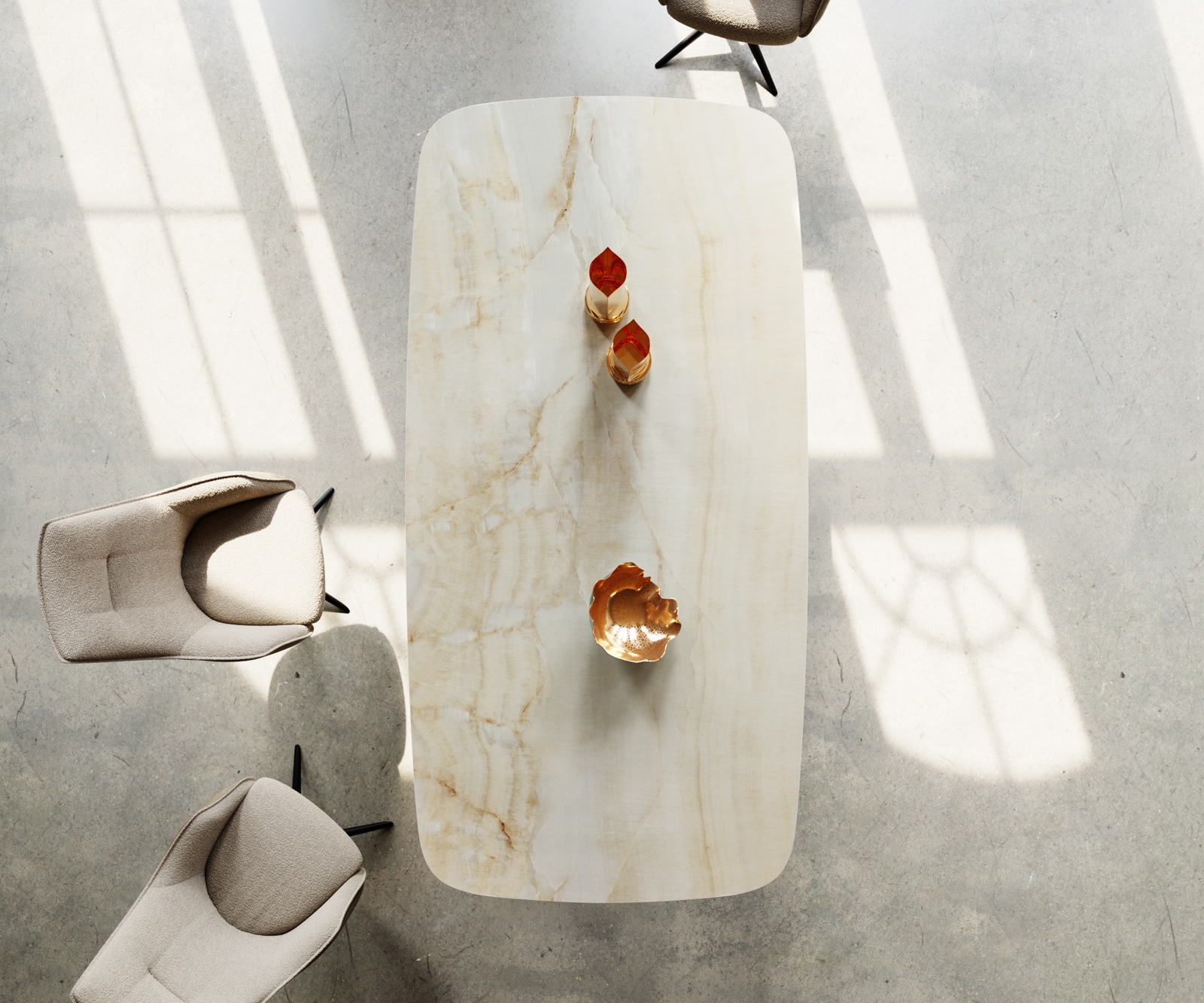 Table à manger Edge Oval 240x120 Céramique Iris FMG Onice Oro Piétement en V Acier plat noir 3 Table à manger Edge Oval 240x120 Céramique Iris FMG Onice Oro Piétement en V Acier plat noir 3
