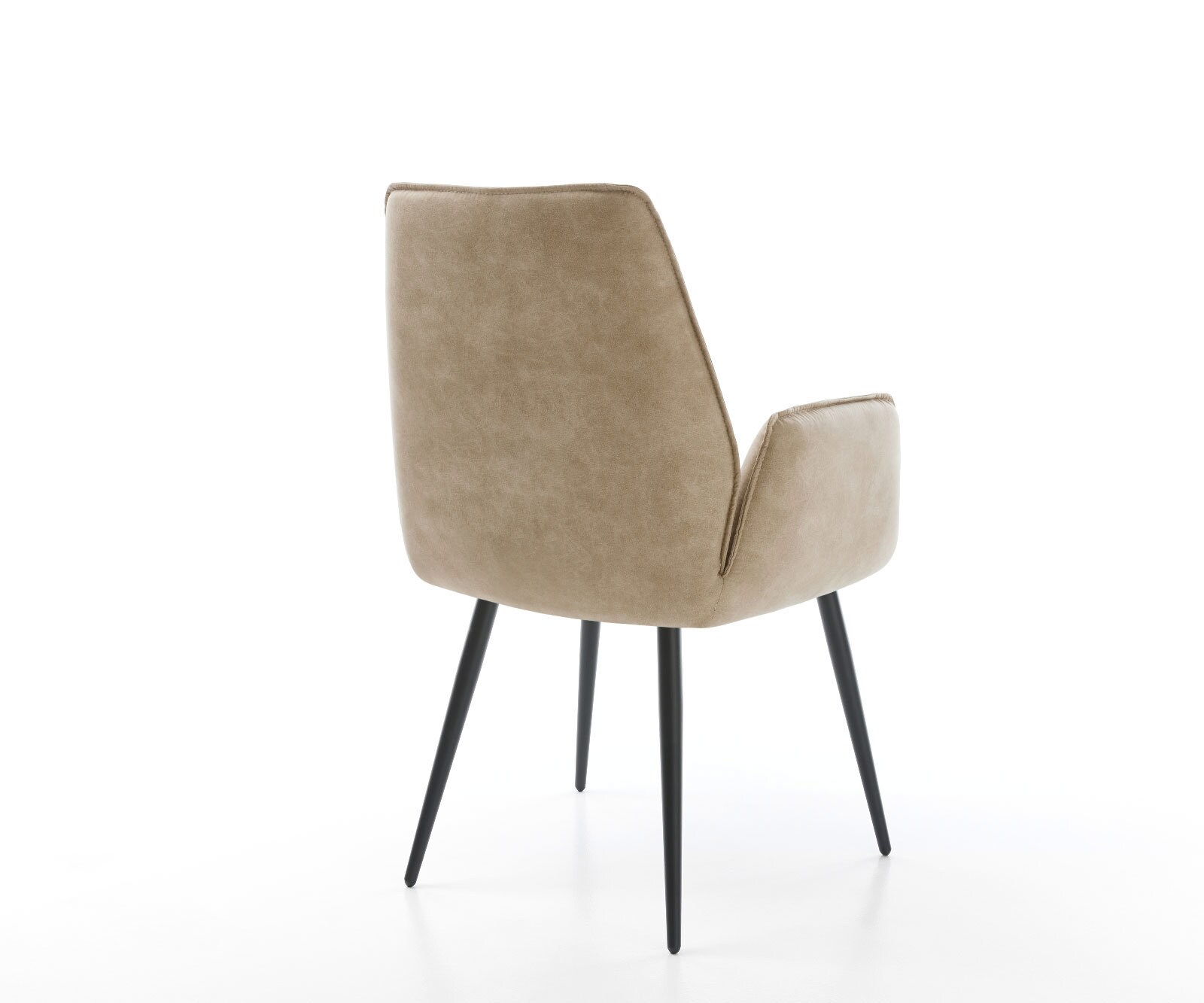Chaise-de-salle-à-manger Zoa-Flex microvelours beige vintage 4 pieds coniques noir ressorts ensachés 4